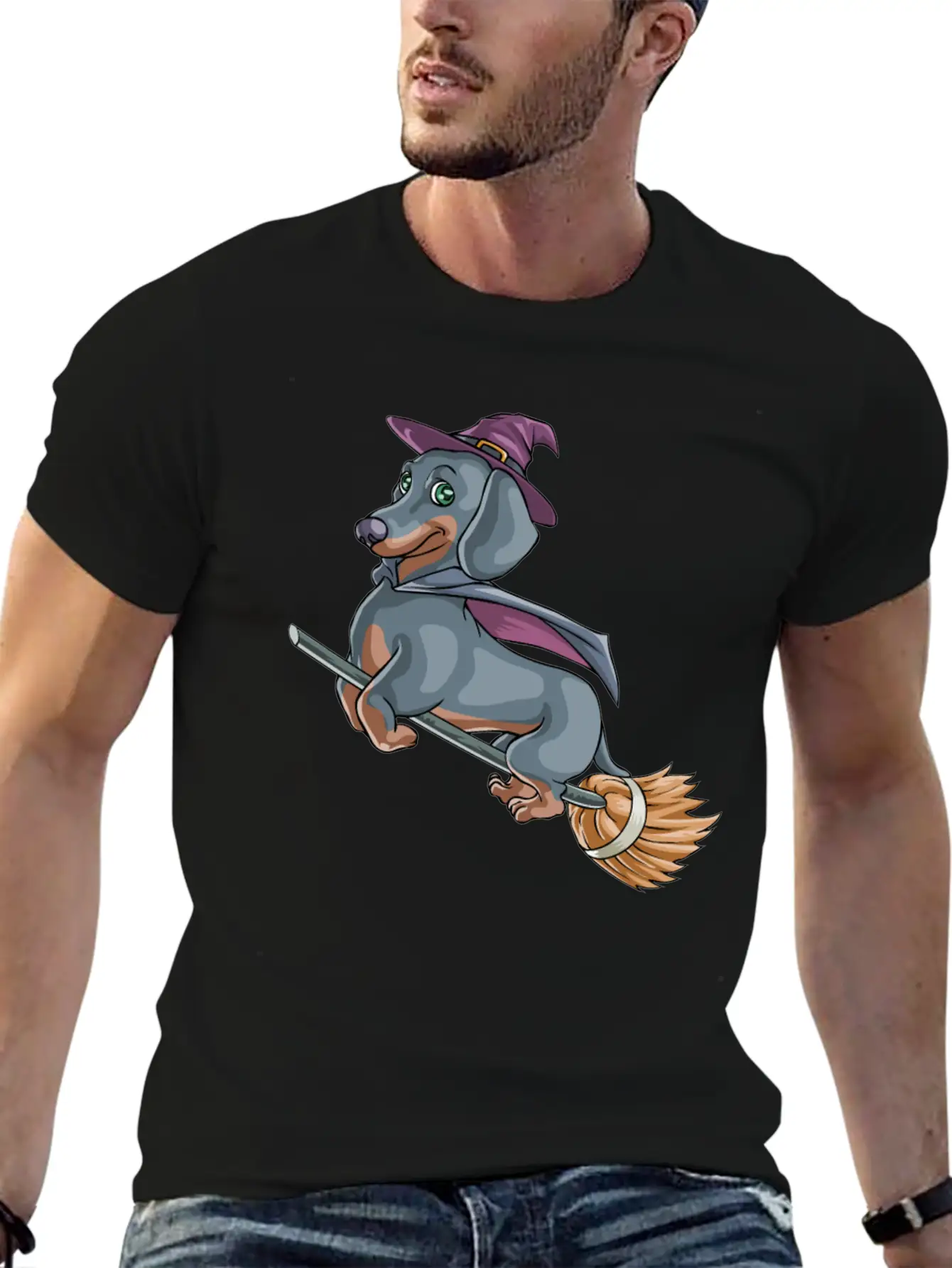 Halloween Halloweiner Dog Witch Timeless Short Sleeve Tee – Comfy And Minimalist Design