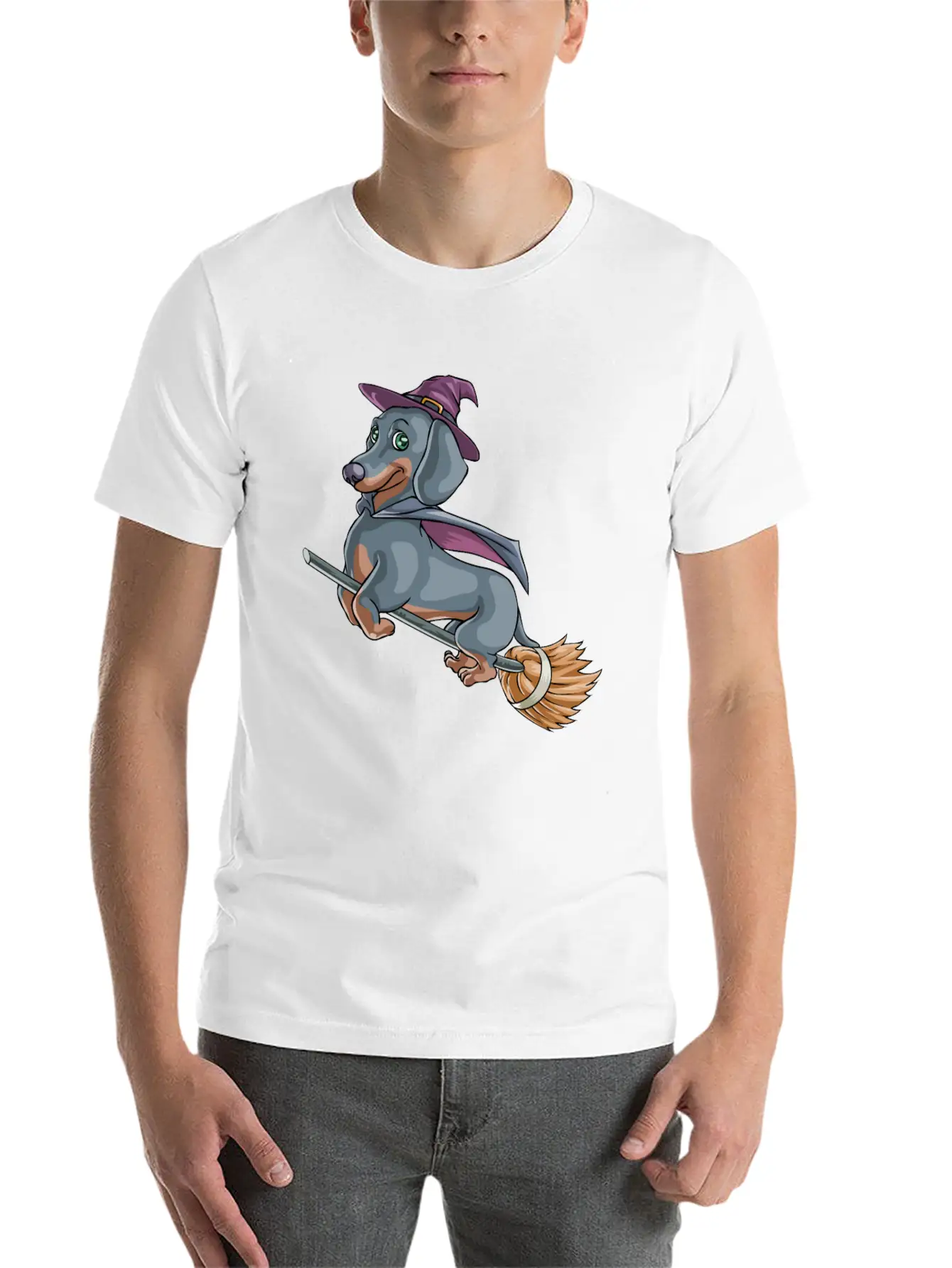 Halloween Halloweiner Dog Witch Timeless Short Sleeve Tee – Comfy And Minimalist Design