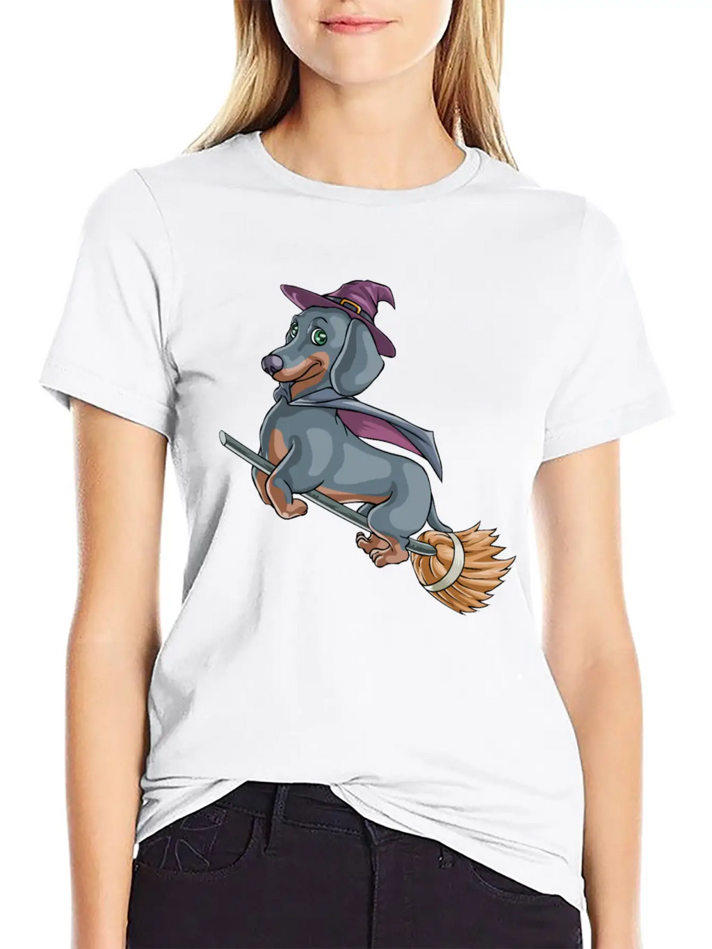 Halloween Halloweiner Dog Witch Timeless Short Sleeve Tee – Comfy And Minimalist Design