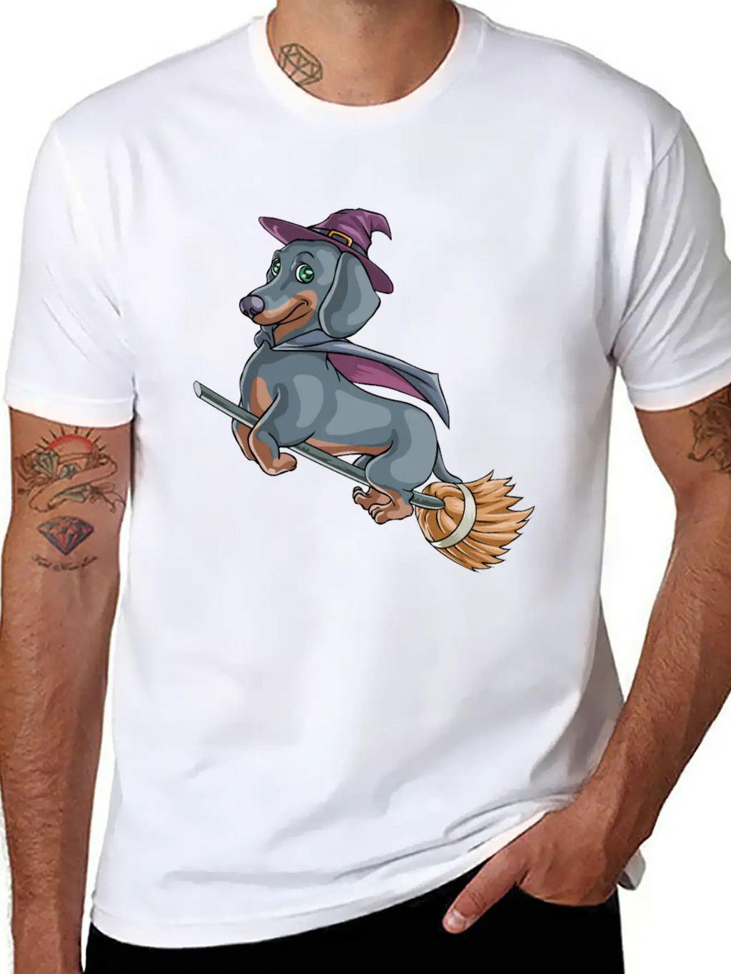 Halloween Halloweiner Dog Witch Timeless Short Sleeve Tee – Comfy And Minimalist Design