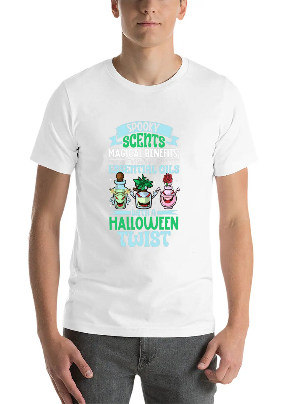 Halloween Horror Essential Oils Autumn Essential Breathable Graphic T-Shirt – Perfect For Casual Days
