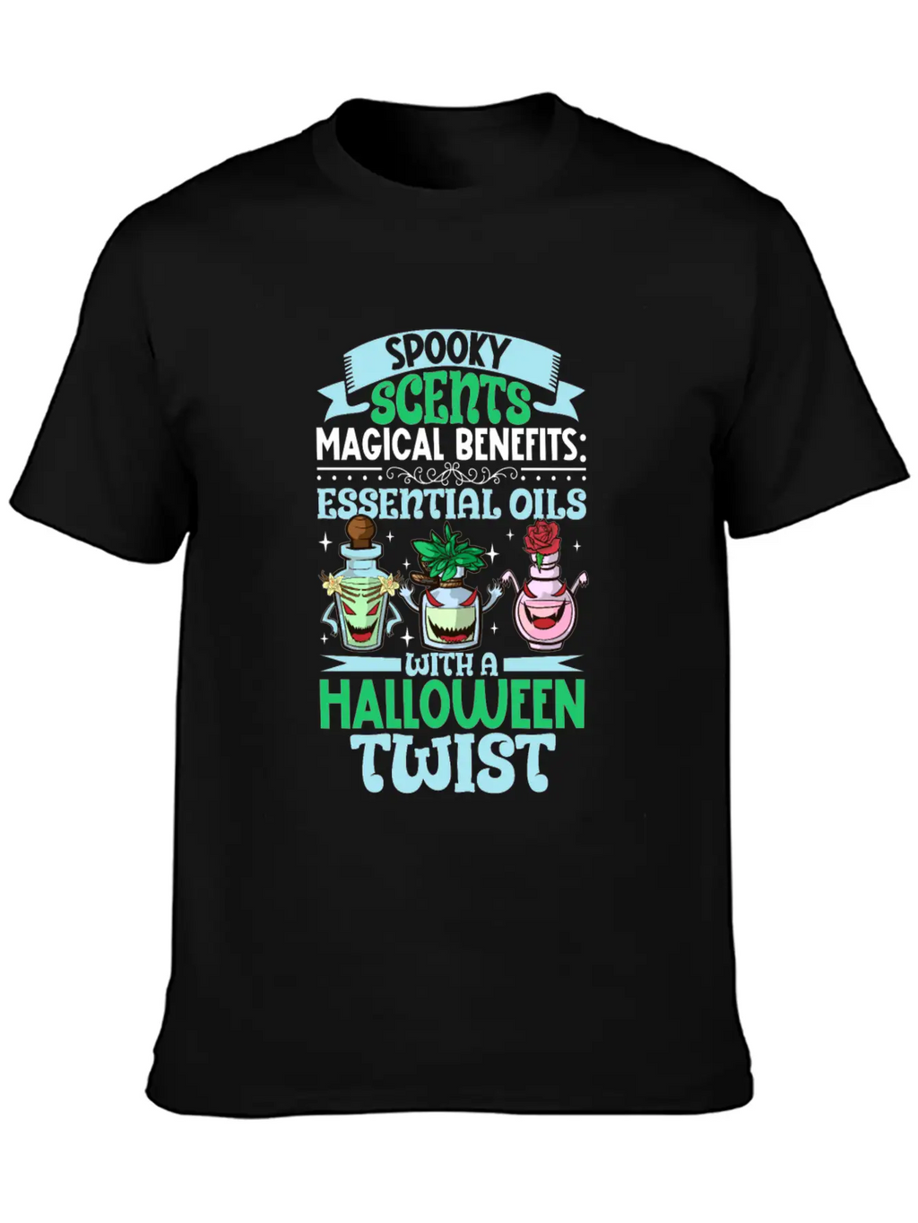 Halloween Horror Essential Oils Autumn Essential Breathable Graphic T-Shirt – Perfect For Casual Days