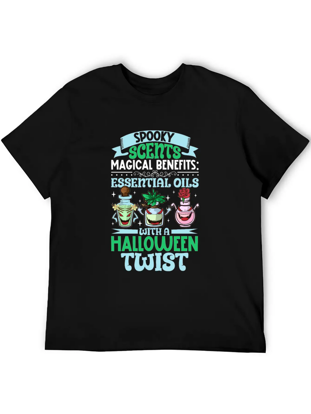 Halloween Horror Essential Oils Autumn Essential Breathable Graphic T-Shirt – Perfect For Casual Days