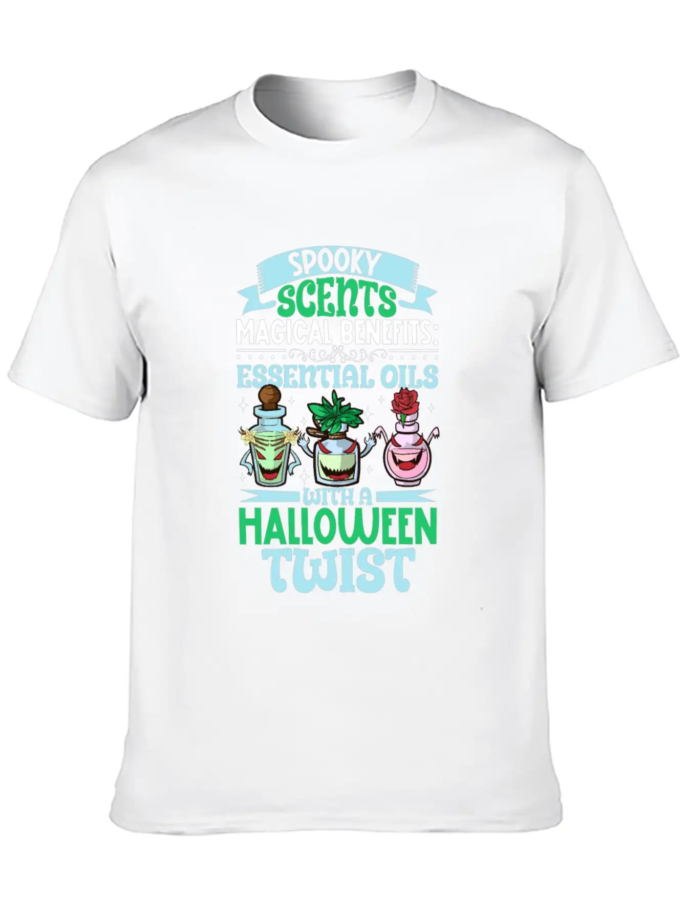 Halloween Horror Essential Oils Autumn Essential Breathable Graphic T-Shirt – Perfect For Casual Days