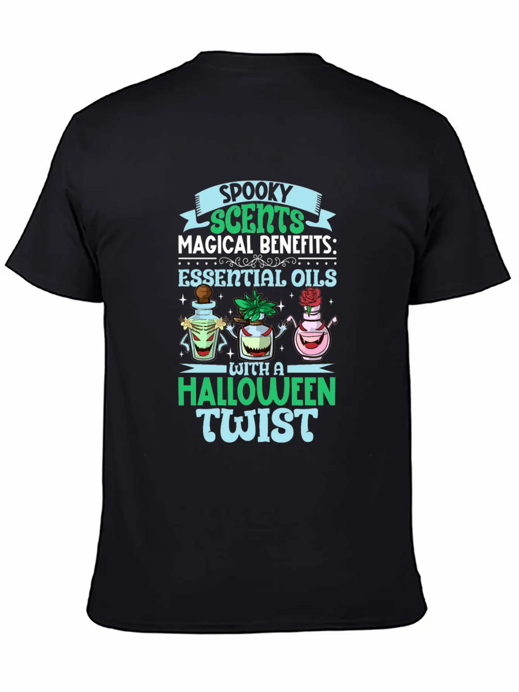 Halloween Horror Essential Oils Autumn Essential Breathable Graphic T-Shirt – Perfect For Casual Days