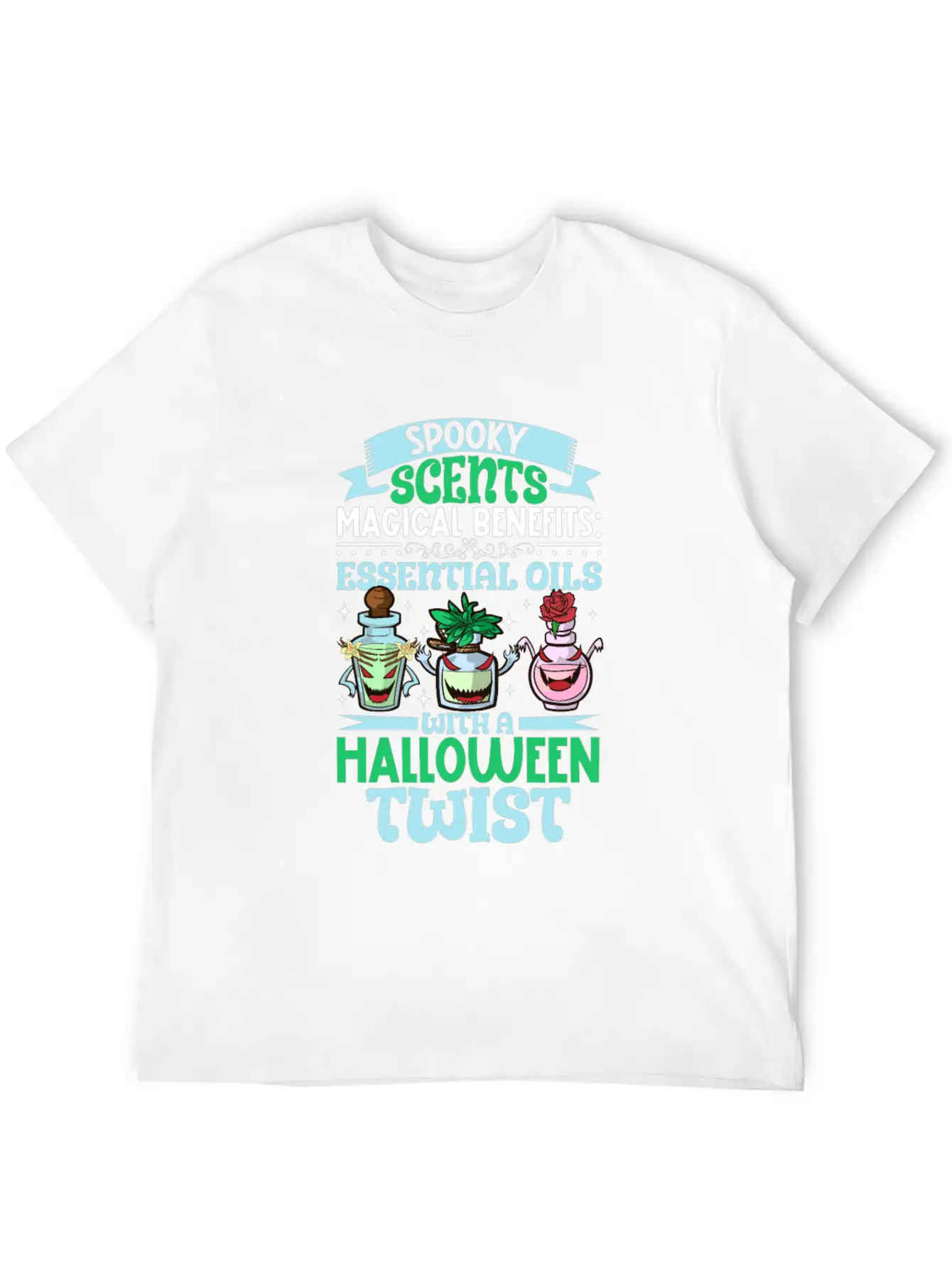 Halloween Horror Essential Oils Autumn Essential Breathable Graphic T-Shirt – Perfect For Casual Days