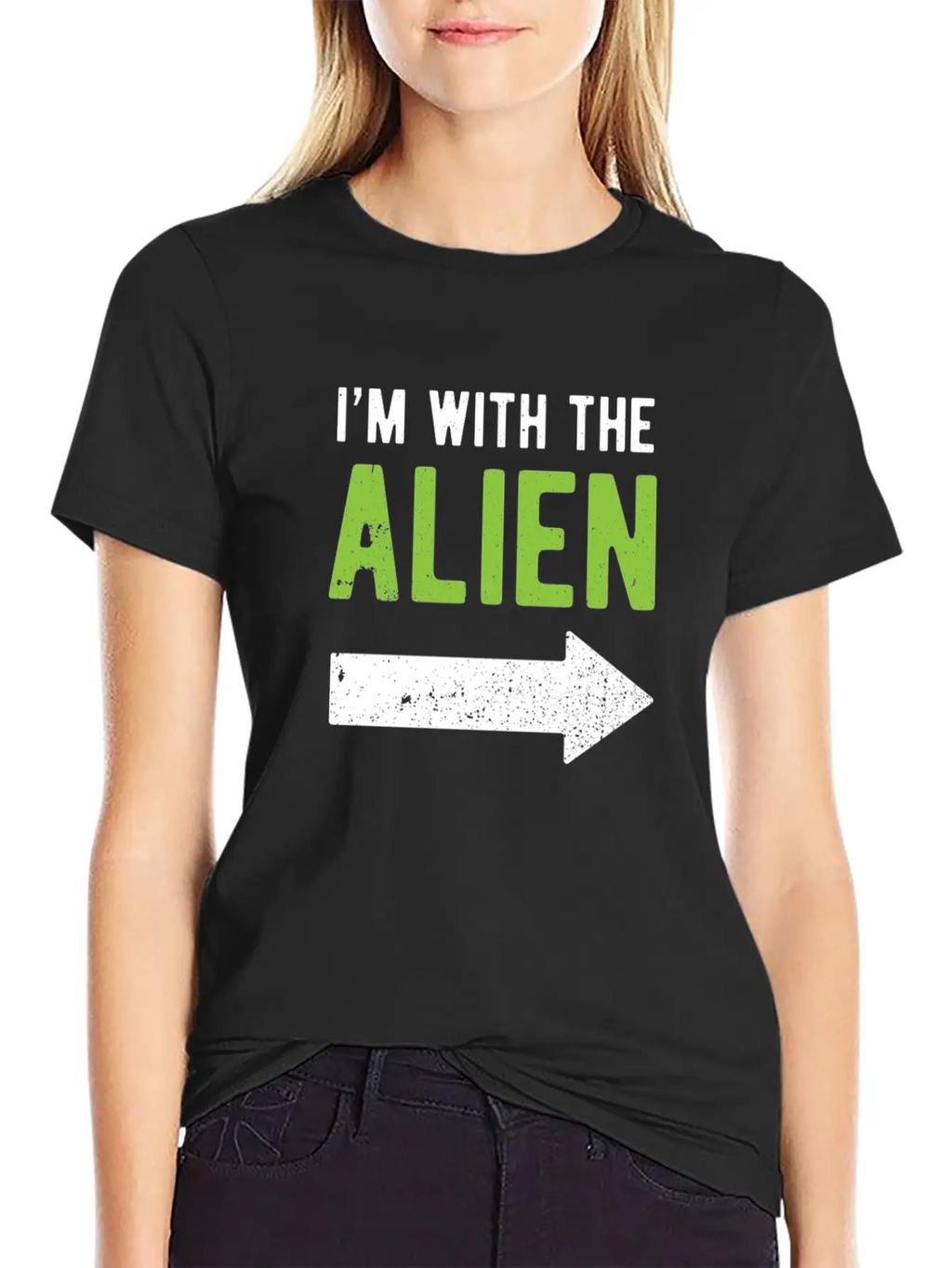 Halloween I'm With The Alien Funny Matching Part 1 Basic Graphic T-Shirt – Daily Comfort In Soft Cotton