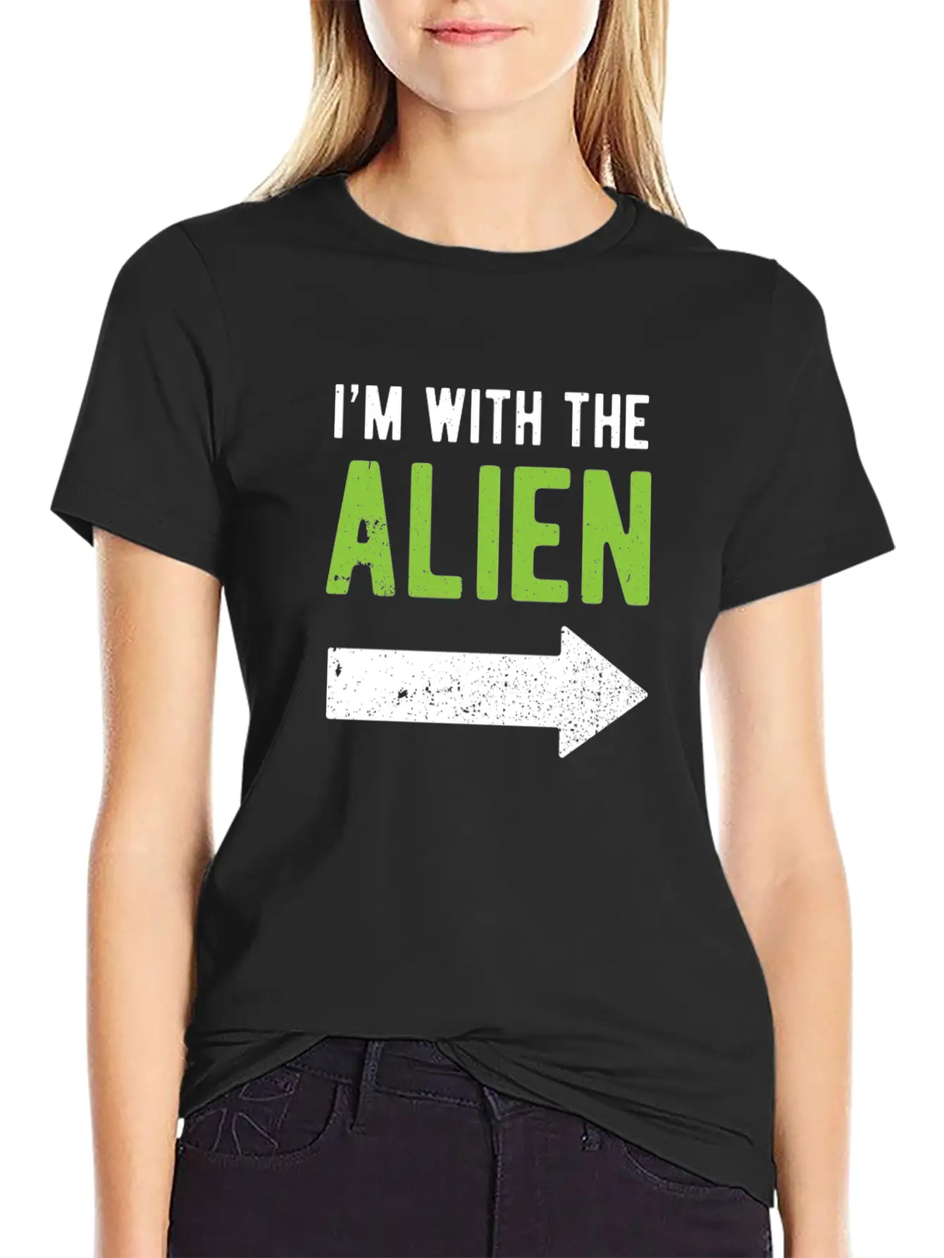 Halloween I'm With The Alien Funny Matching Part 1 Basic Graphic T-Shirt – Daily Comfort In Soft Cotton