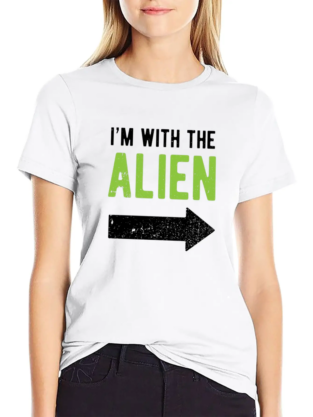 Halloween I'm With The Alien Funny Matching Part 1 Basic Graphic T-Shirt – Daily Comfort In Soft Cotton
