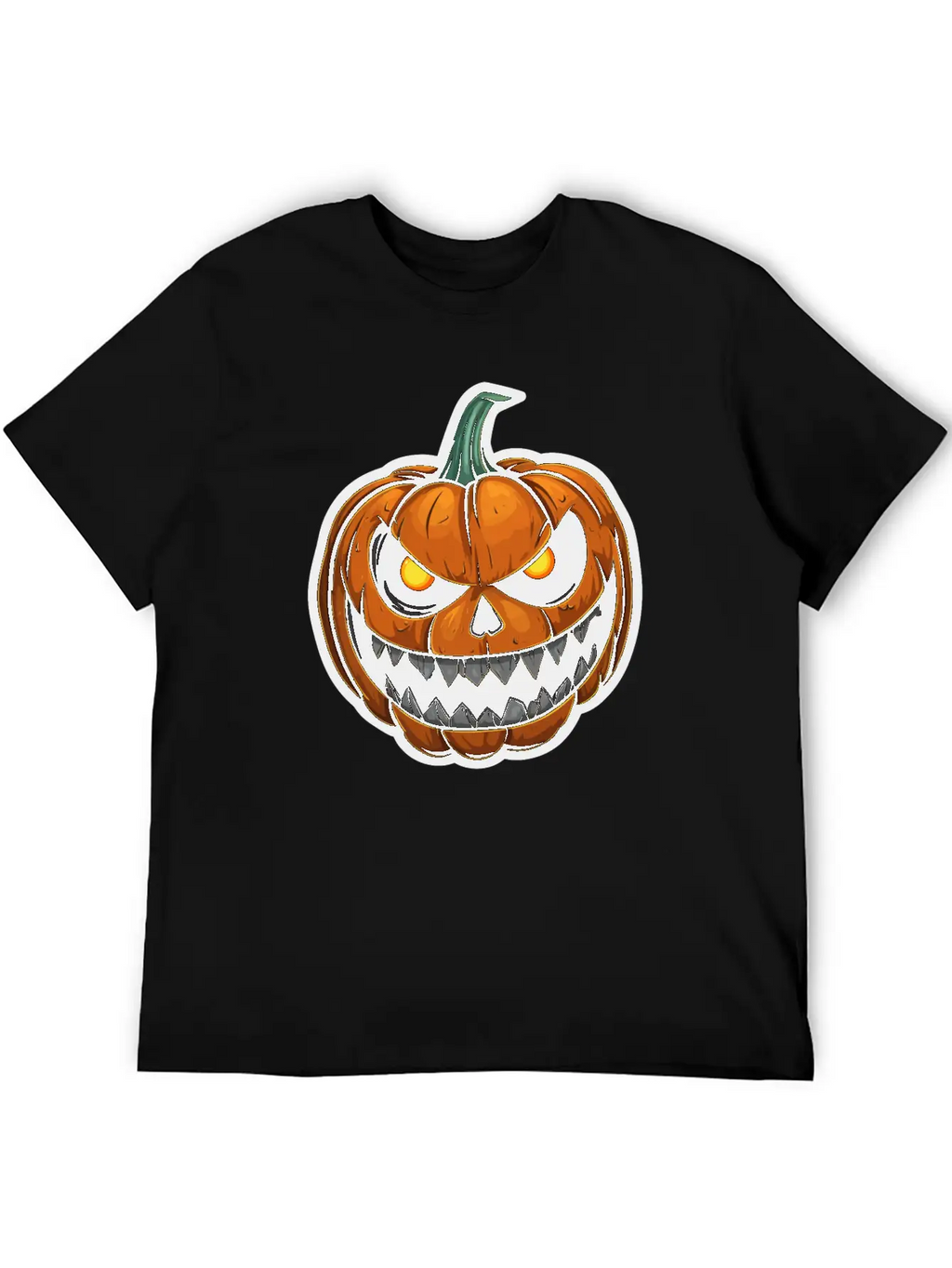Halloween Pumpkin Face Glowing Eyes Grimace Classic Cotton Tee – Unisex Comfort For Any Season