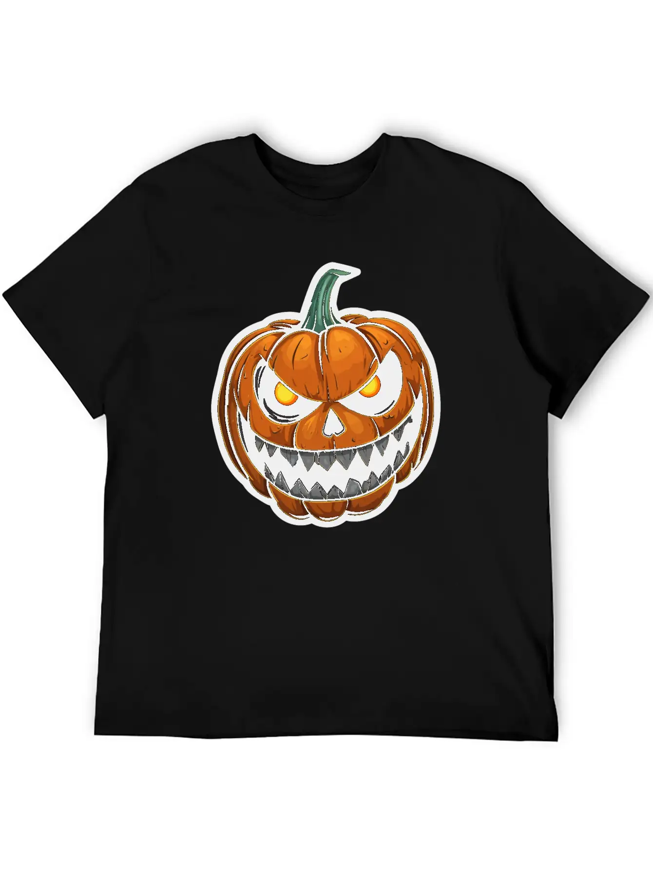 Halloween Pumpkin Face Glowing Eyes Grimace Classic Cotton Tee – Unisex Comfort For Any Season