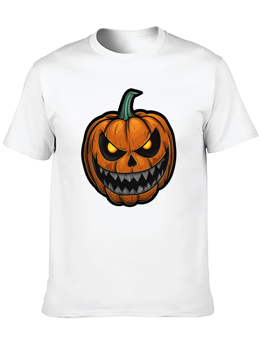 Halloween Pumpkin Face Glowing Eyes Grimace Classic Cotton Tee – Unisex Comfort For Any Season