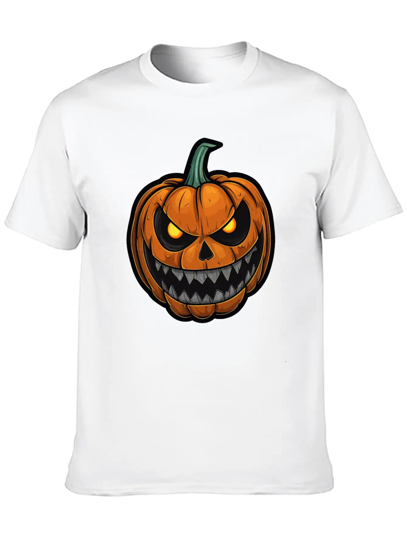 Halloween Pumpkin Face Glowing Eyes Grimace Classic Cotton Tee – Unisex Comfort For Any Season