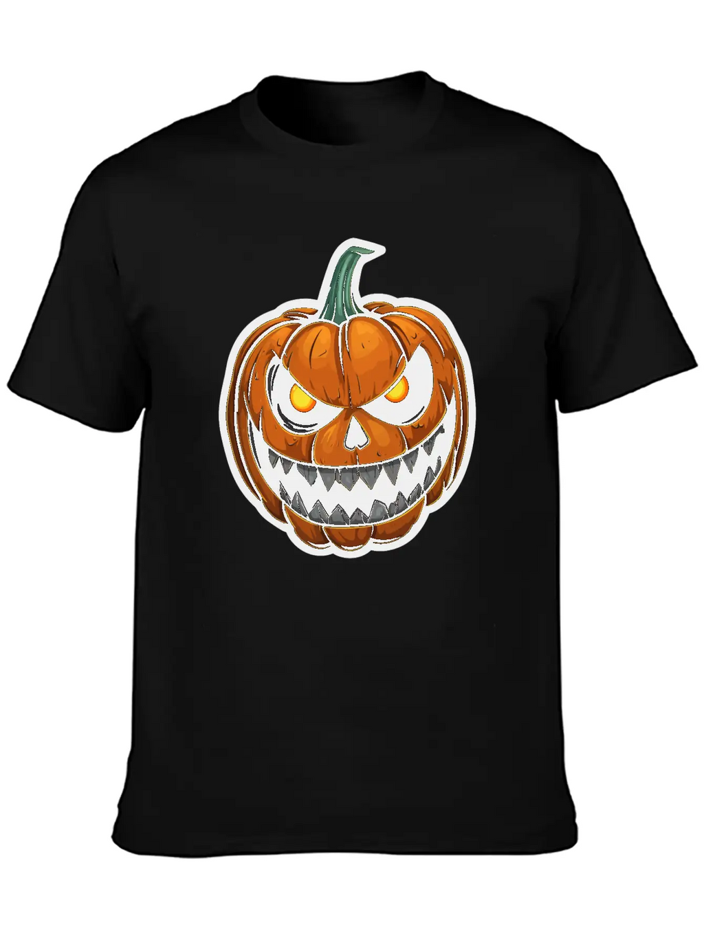 Halloween Pumpkin Face Glowing Eyes Grimace Classic Cotton Tee – Unisex Comfort For Any Season