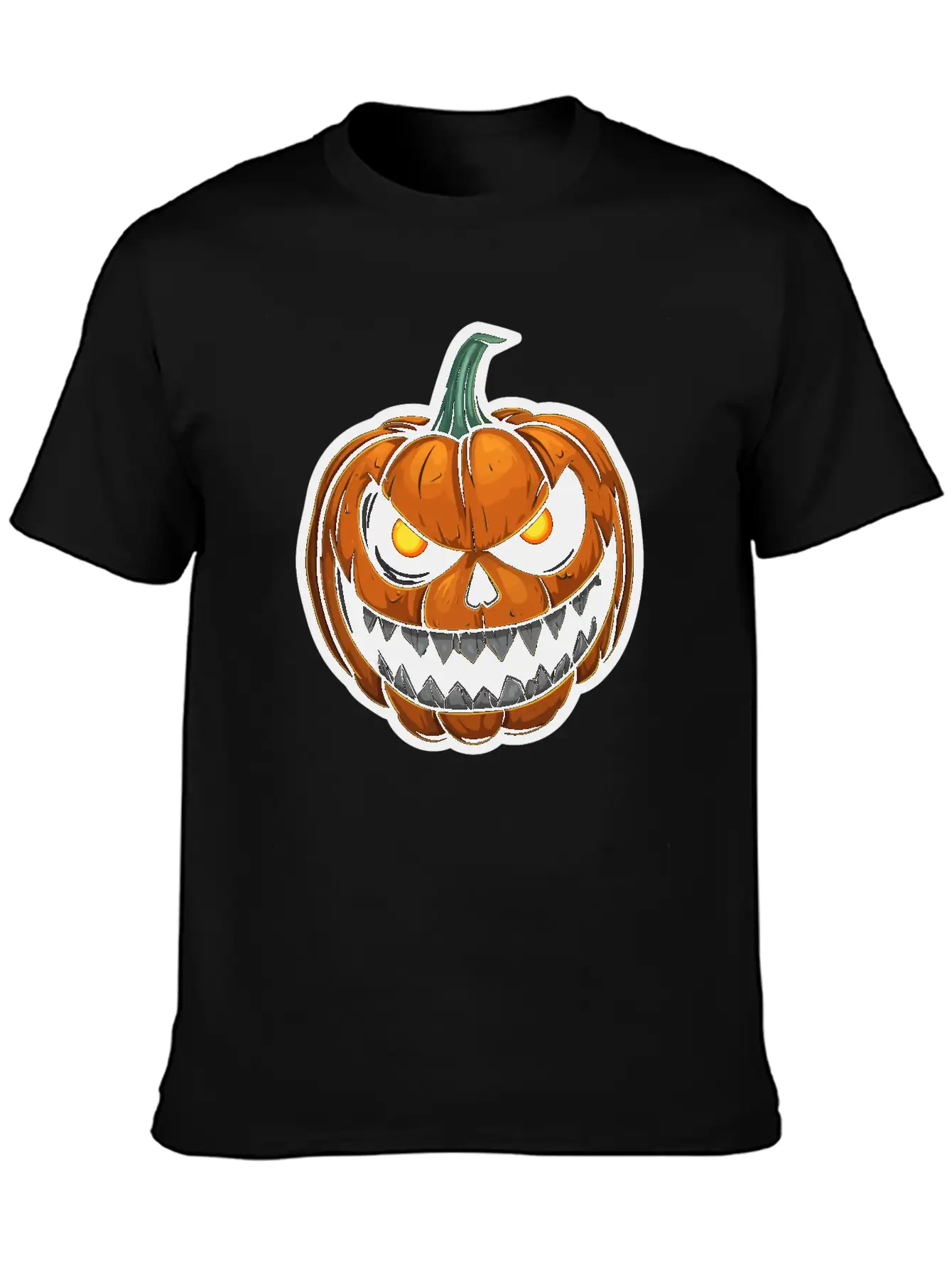 Halloween Pumpkin Face Glowing Eyes Grimace Classic Cotton Tee – Unisex Comfort For Any Season