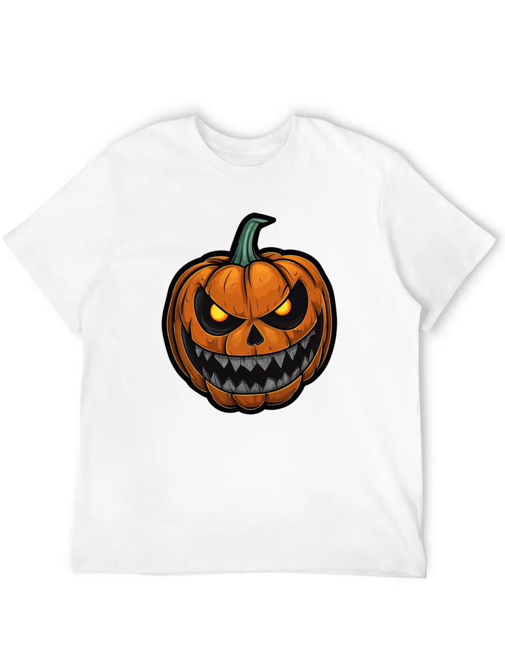 Halloween Pumpkin Face Glowing Eyes Grimace Classic Cotton Tee – Unisex Comfort For Any Season