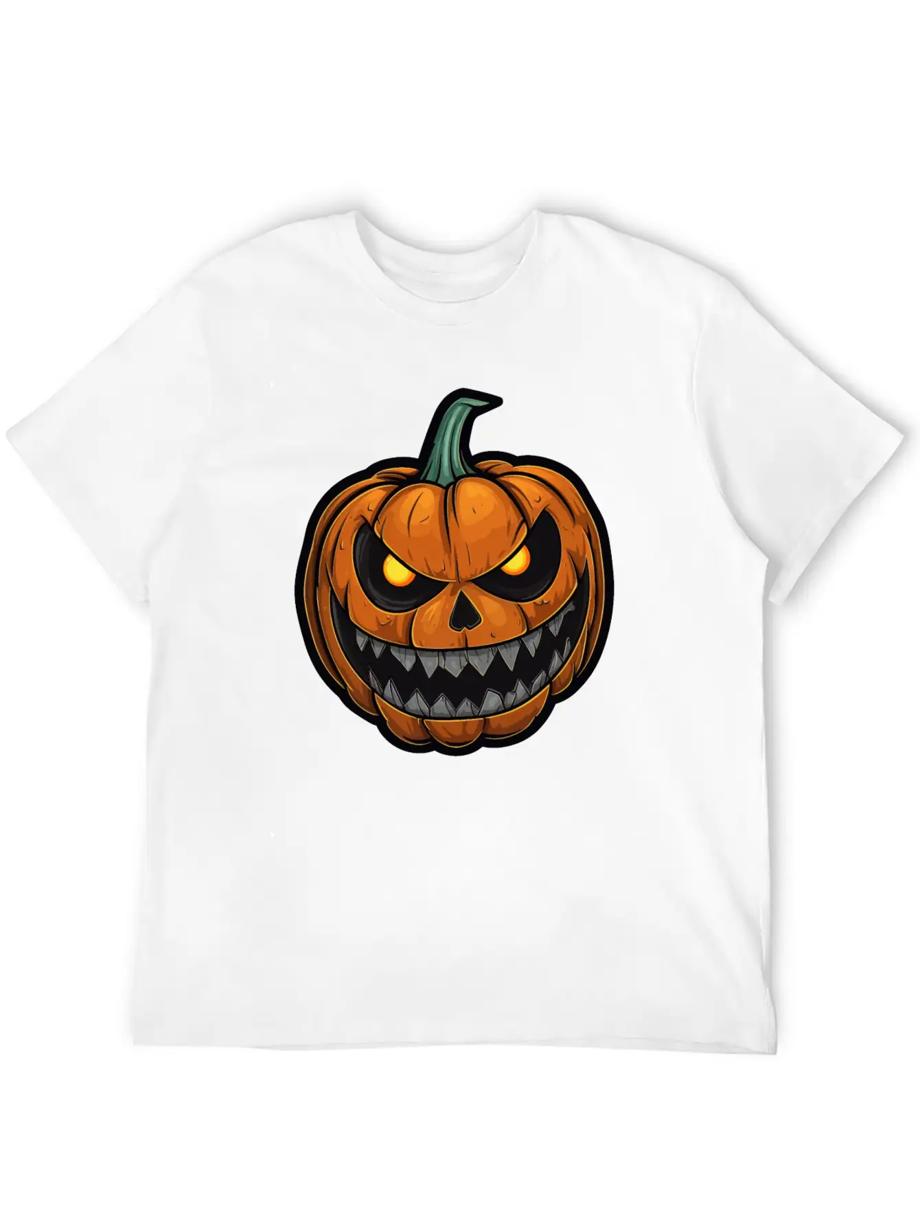 Halloween Pumpkin Face Glowing Eyes Grimace Classic Cotton Tee – Unisex Comfort For Any Season