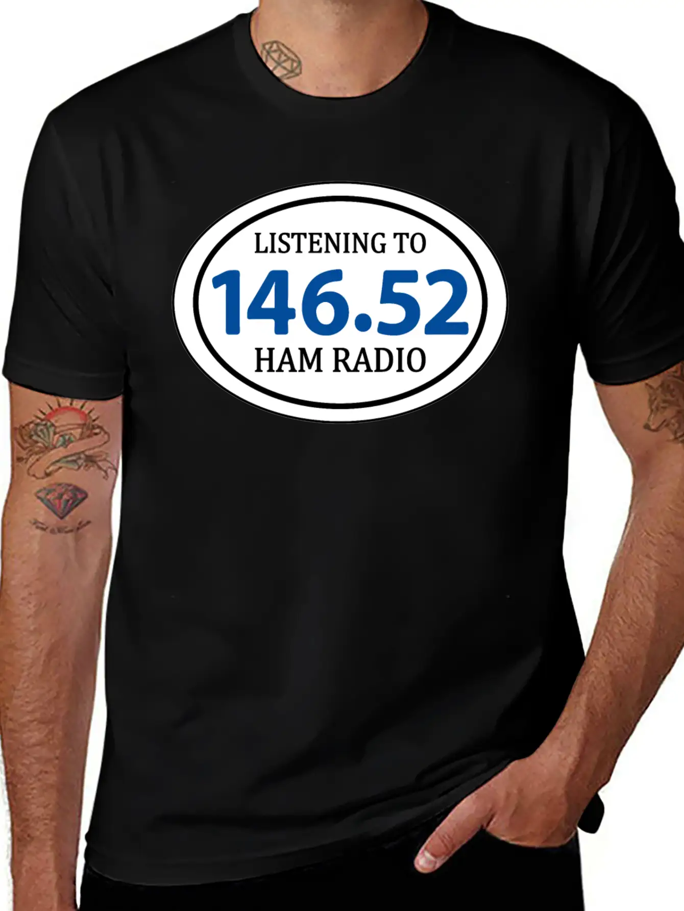 Ham Radio 146.52 Simplex Oval Essential Unisex Summer Tee – Soft Cotton Casual Fit