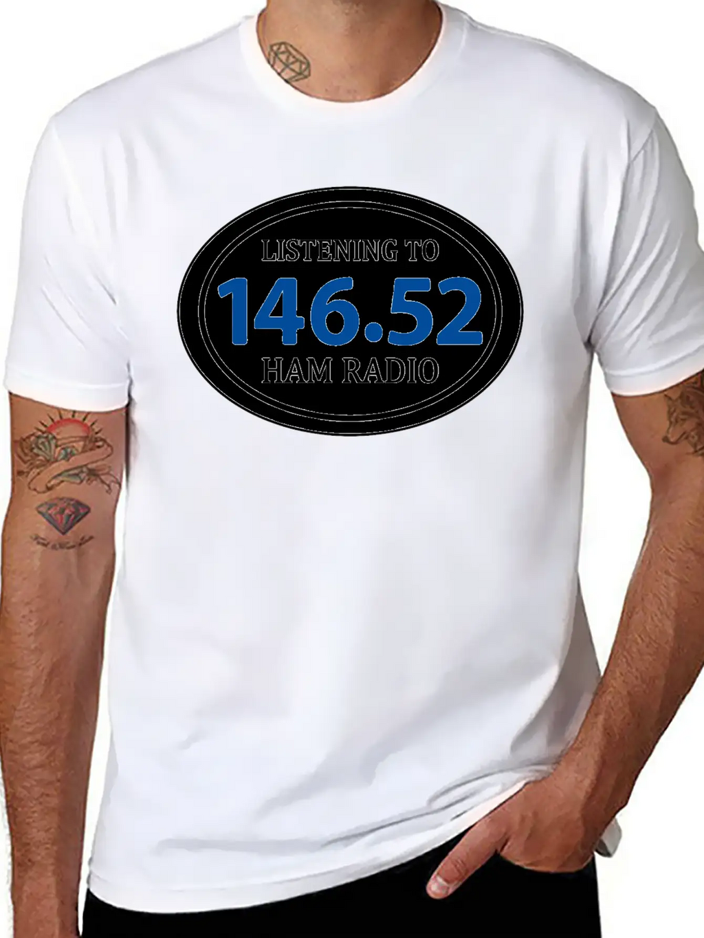 Ham Radio 146.52 Simplex Oval Essential Unisex Summer Tee – Soft Cotton Casual Fit