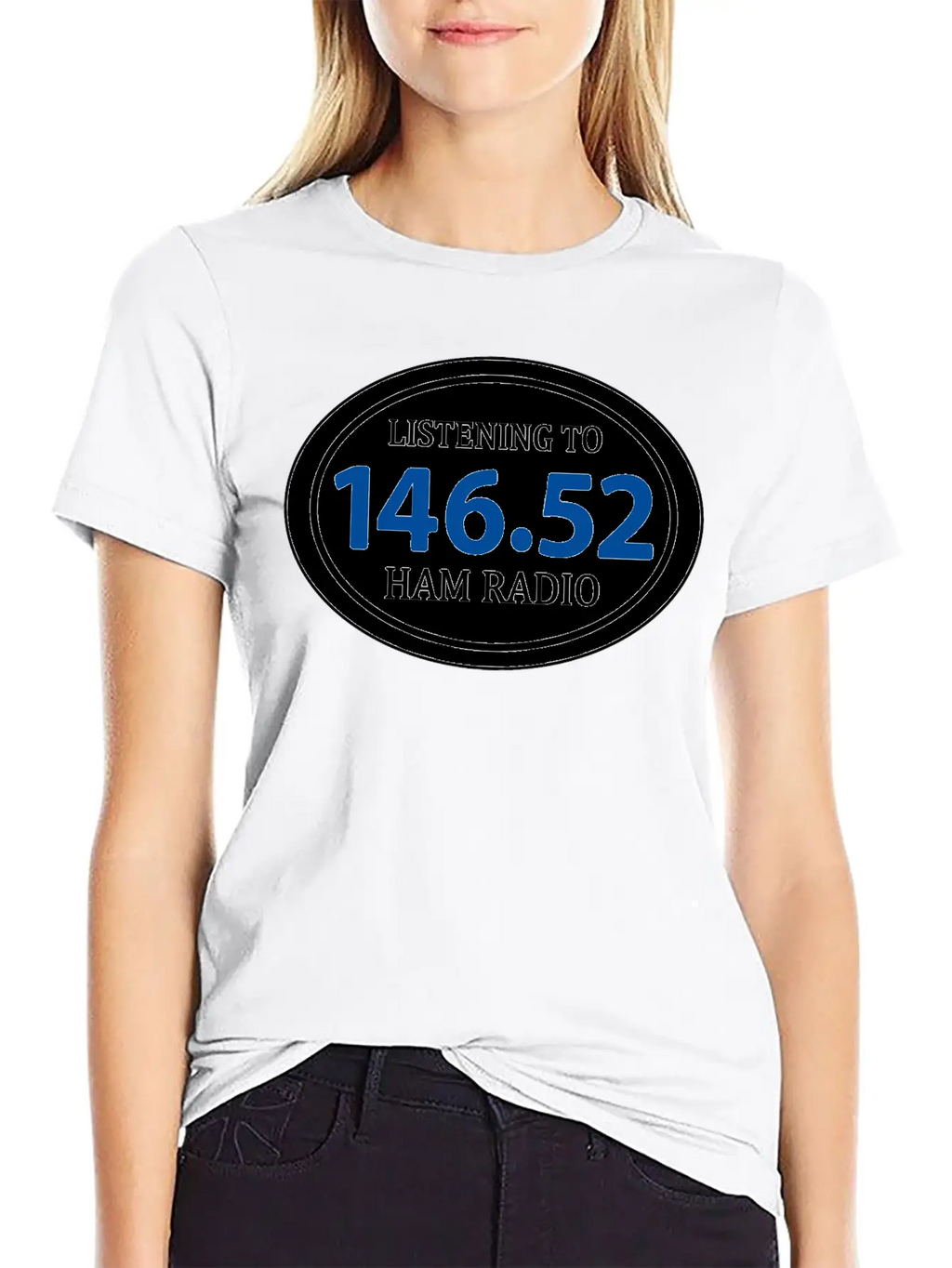 Ham Radio 146.52 Simplex Oval Essential Unisex Summer Tee – Soft Cotton Casual Fit