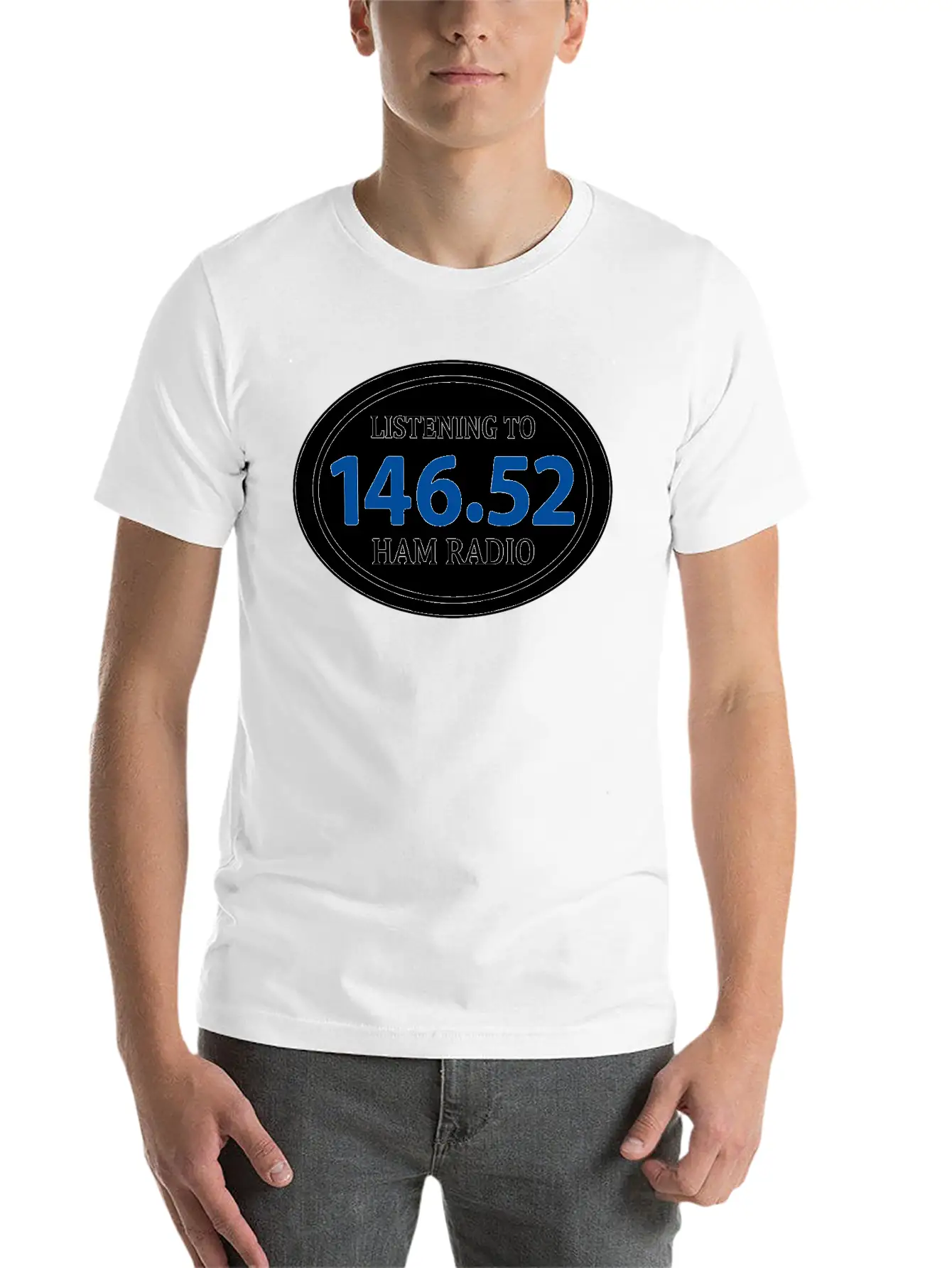 Ham Radio 146.52 Simplex Oval Essential Unisex Summer Tee – Soft Cotton Casual Fit