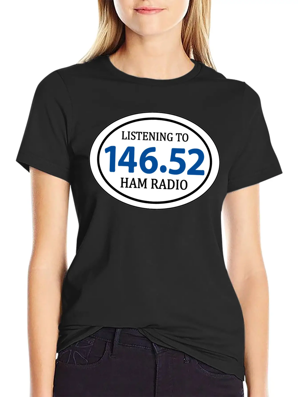 Ham Radio 146.52 Simplex Oval Essential Unisex Summer Tee – Soft Cotton Casual Fit
