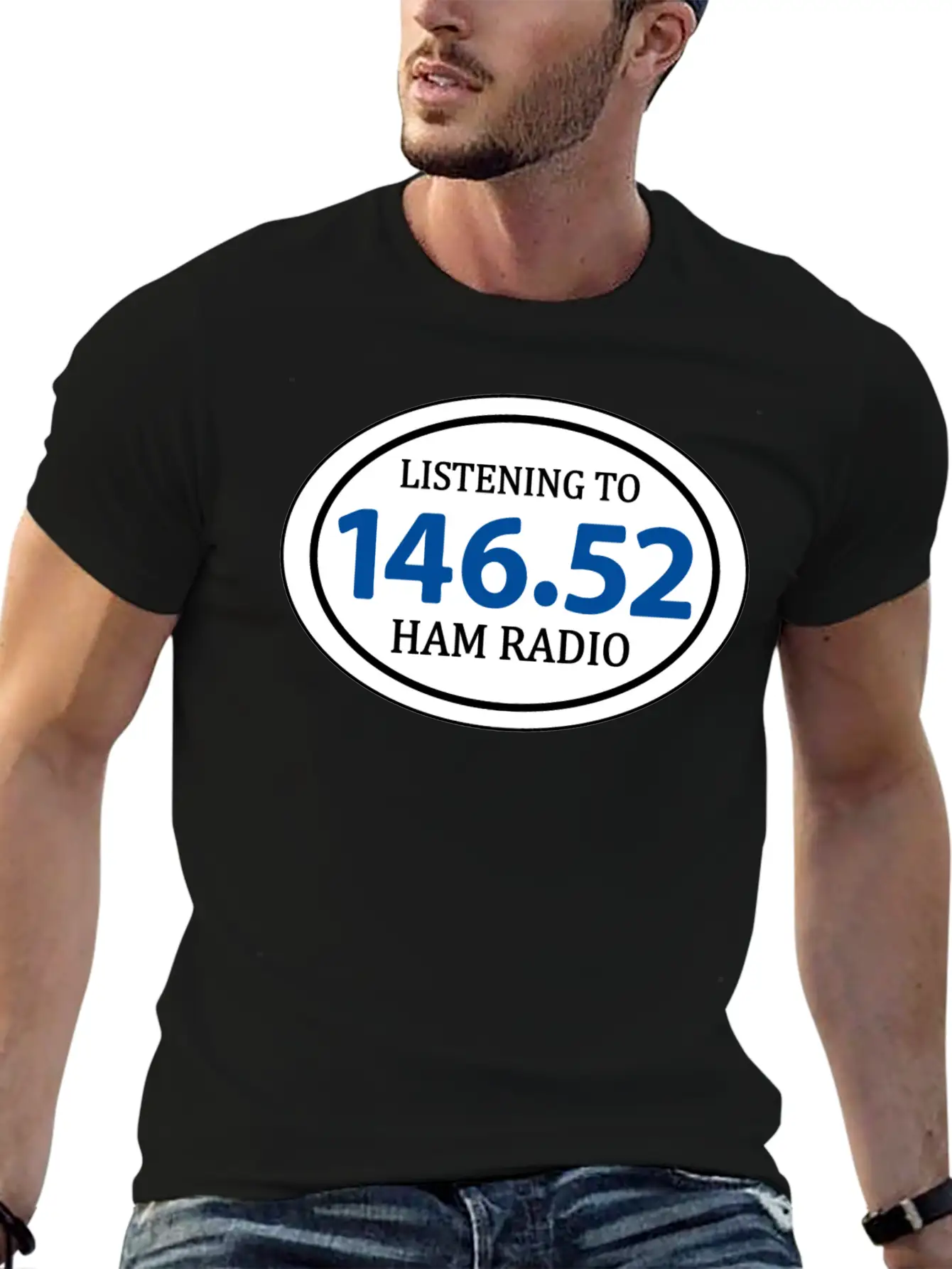Ham Radio 146.52 Simplex Oval Essential Unisex Summer Tee – Soft Cotton Casual Fit