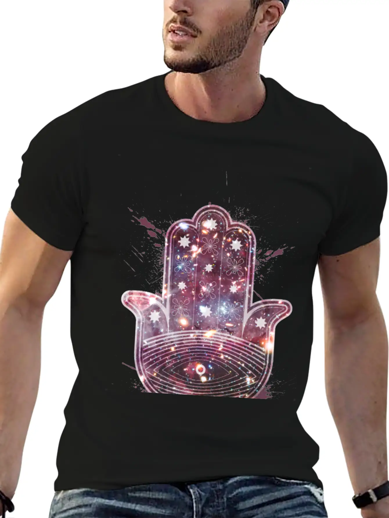 Hamsa Fatima Hand Breathable Graphic T-Shirt – Perfect For Casual Days