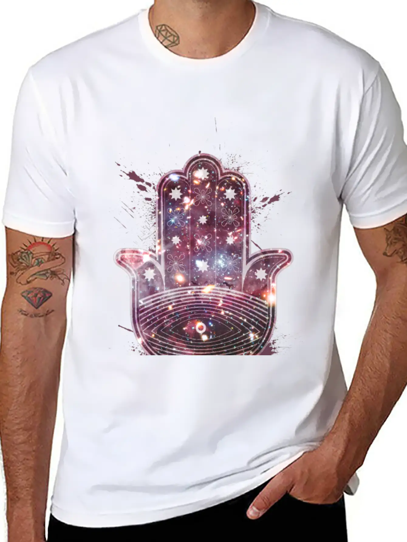 Hamsa Fatima Hand Breathable Graphic T-Shirt – Perfect For Casual Days