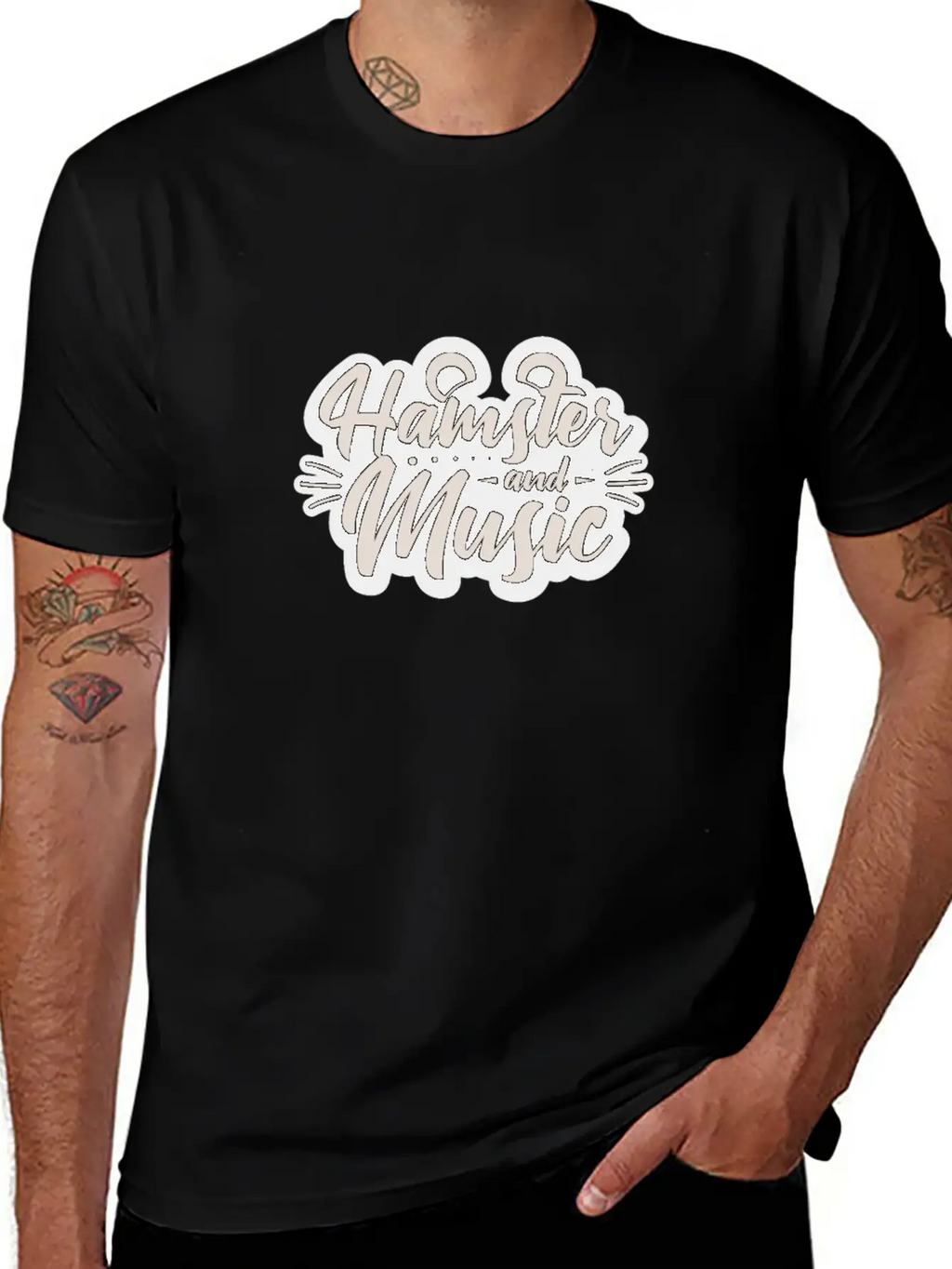 Hamster And Music Funny Rodent Basic Graphic T-Shirt – Daily Comfort In Soft Cotton