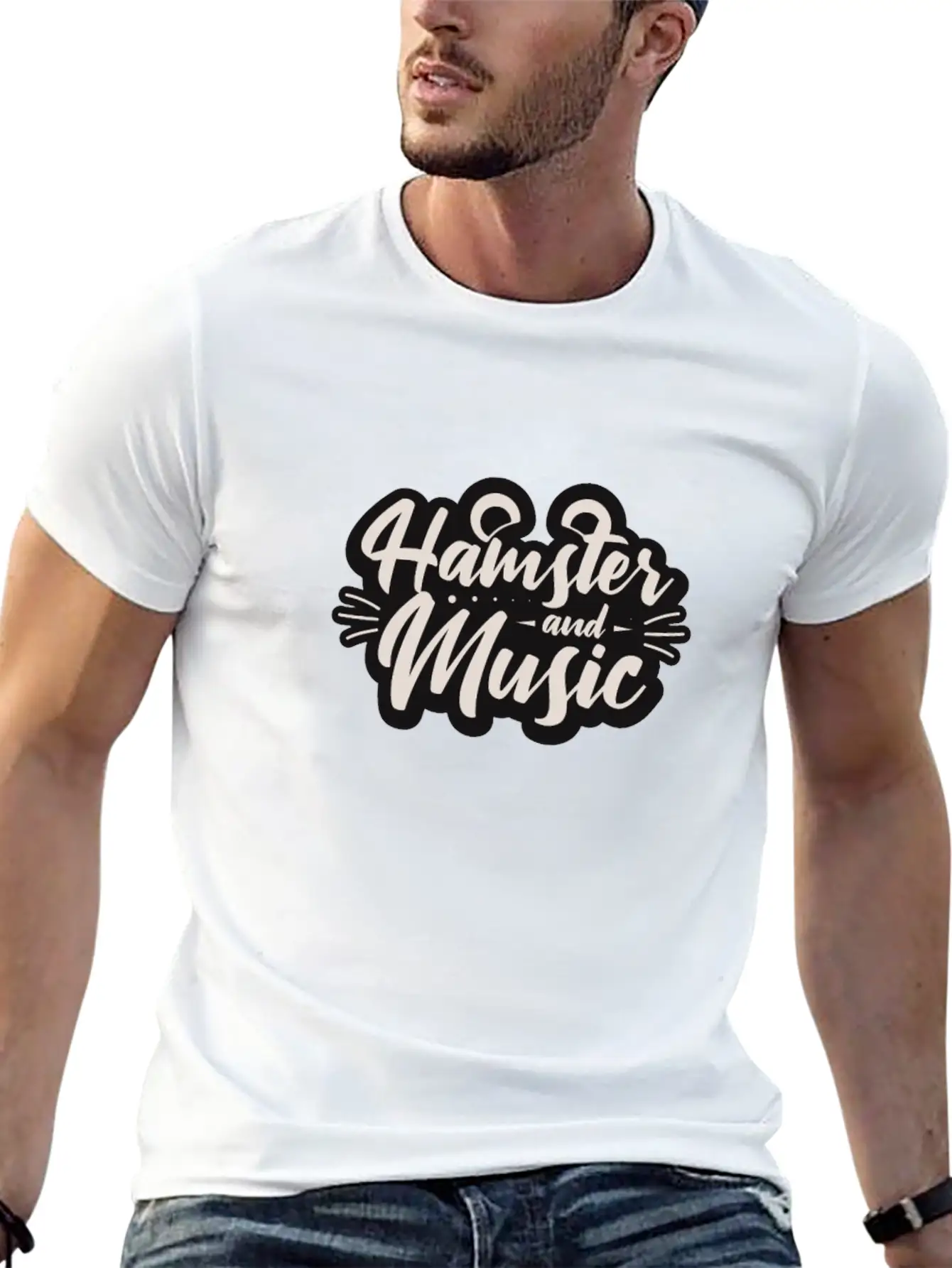 Hamster And Music Funny Rodent Basic Graphic T-Shirt – Daily Comfort In Soft Cotton