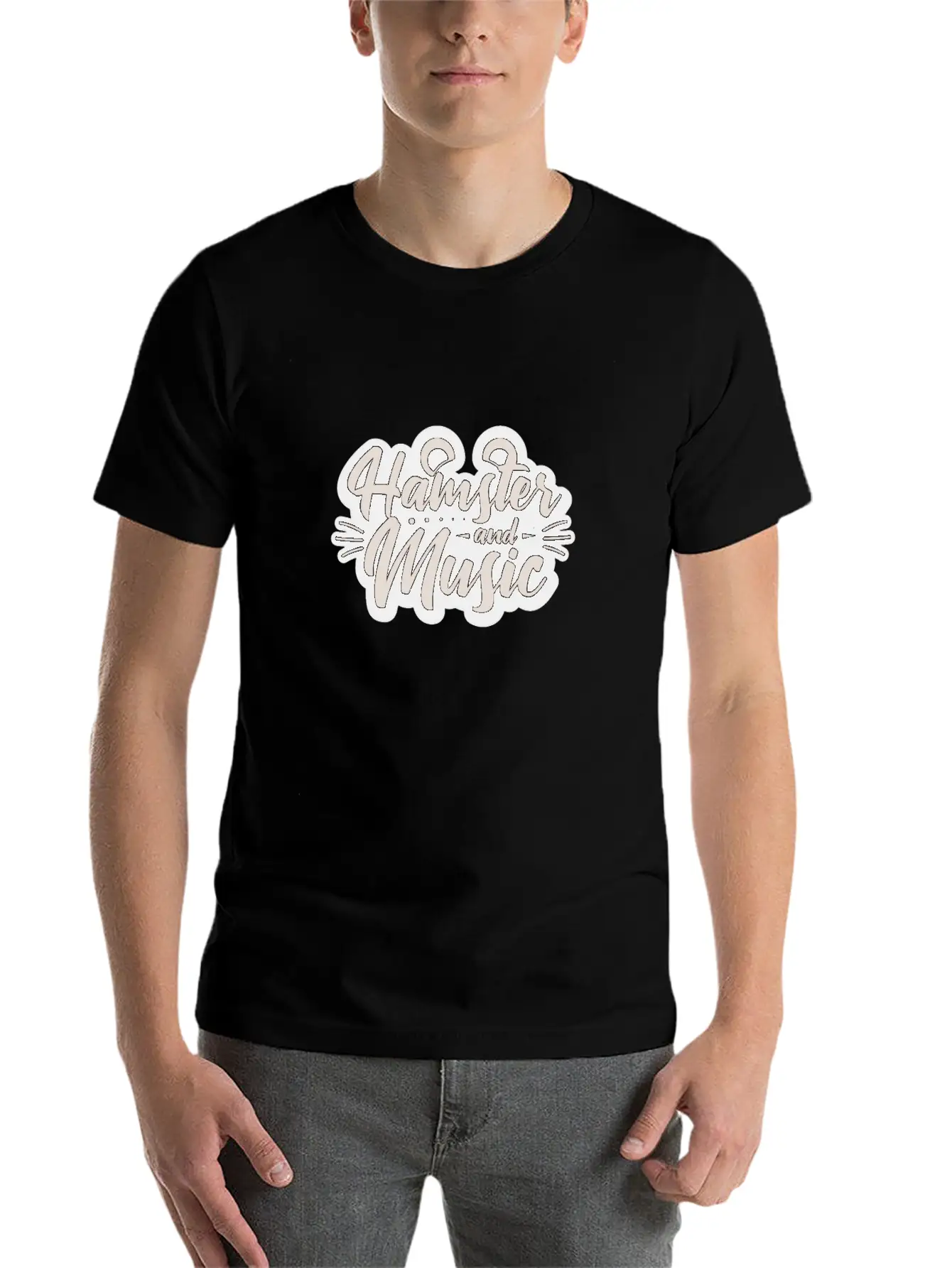 Hamster And Music Funny Rodent Basic Graphic T-Shirt – Daily Comfort In Soft Cotton