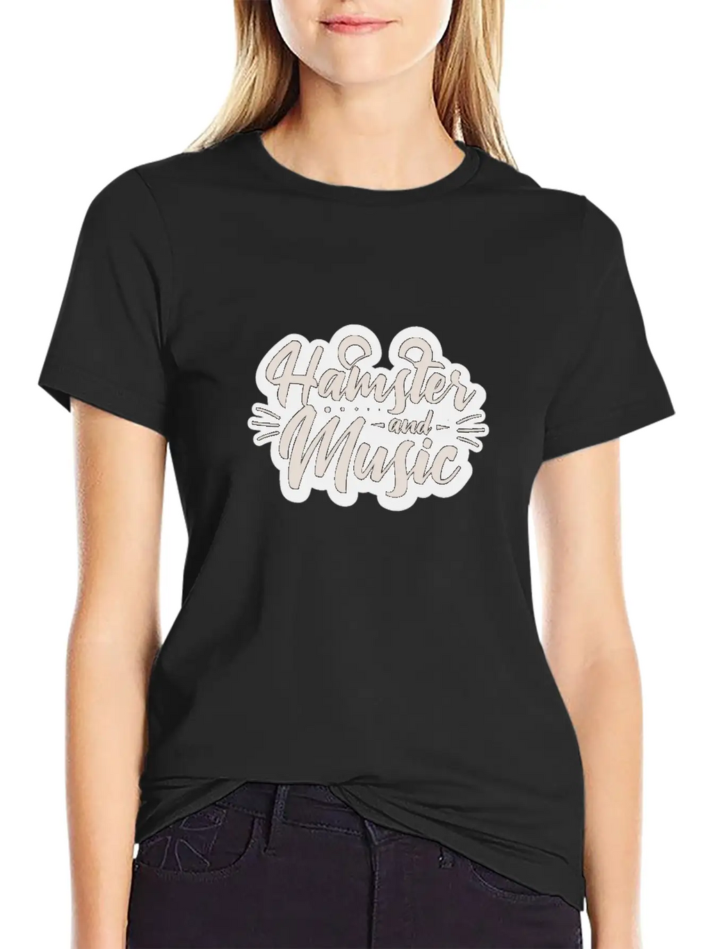Hamster And Music Funny Rodent Basic Graphic T-Shirt – Daily Comfort In Soft Cotton