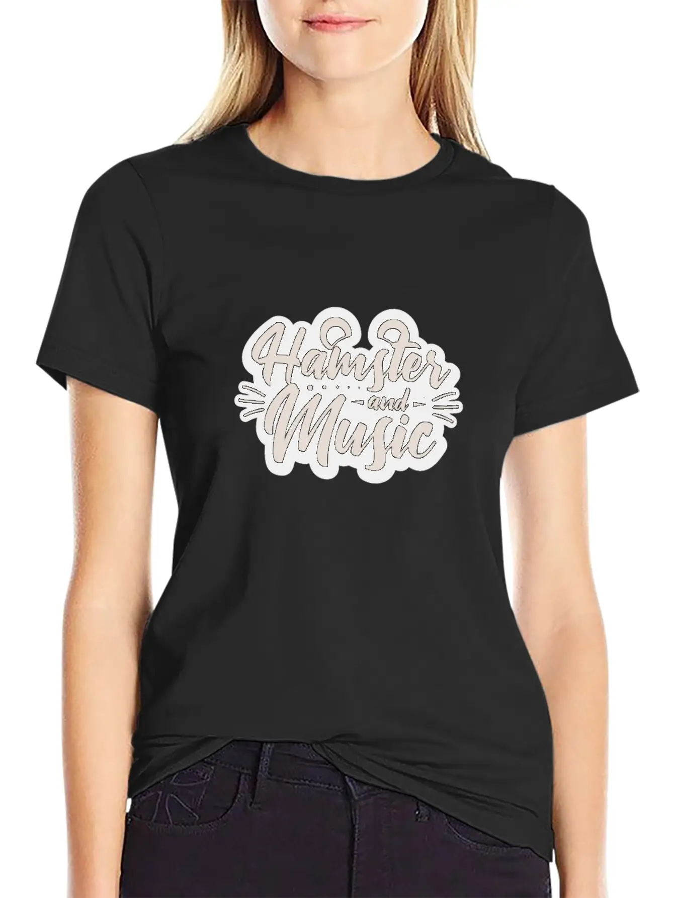 Hamster And Music Funny Rodent Basic Graphic T-Shirt – Daily Comfort In Soft Cotton