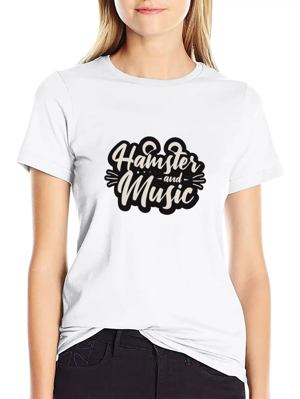 Hamster And Music Funny Rodent Basic Graphic T-Shirt – Daily Comfort In Soft Cotton