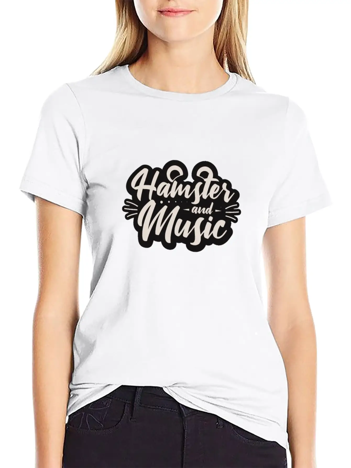 Hamster And Music Funny Rodent Basic Graphic T-Shirt – Daily Comfort In Soft Cotton