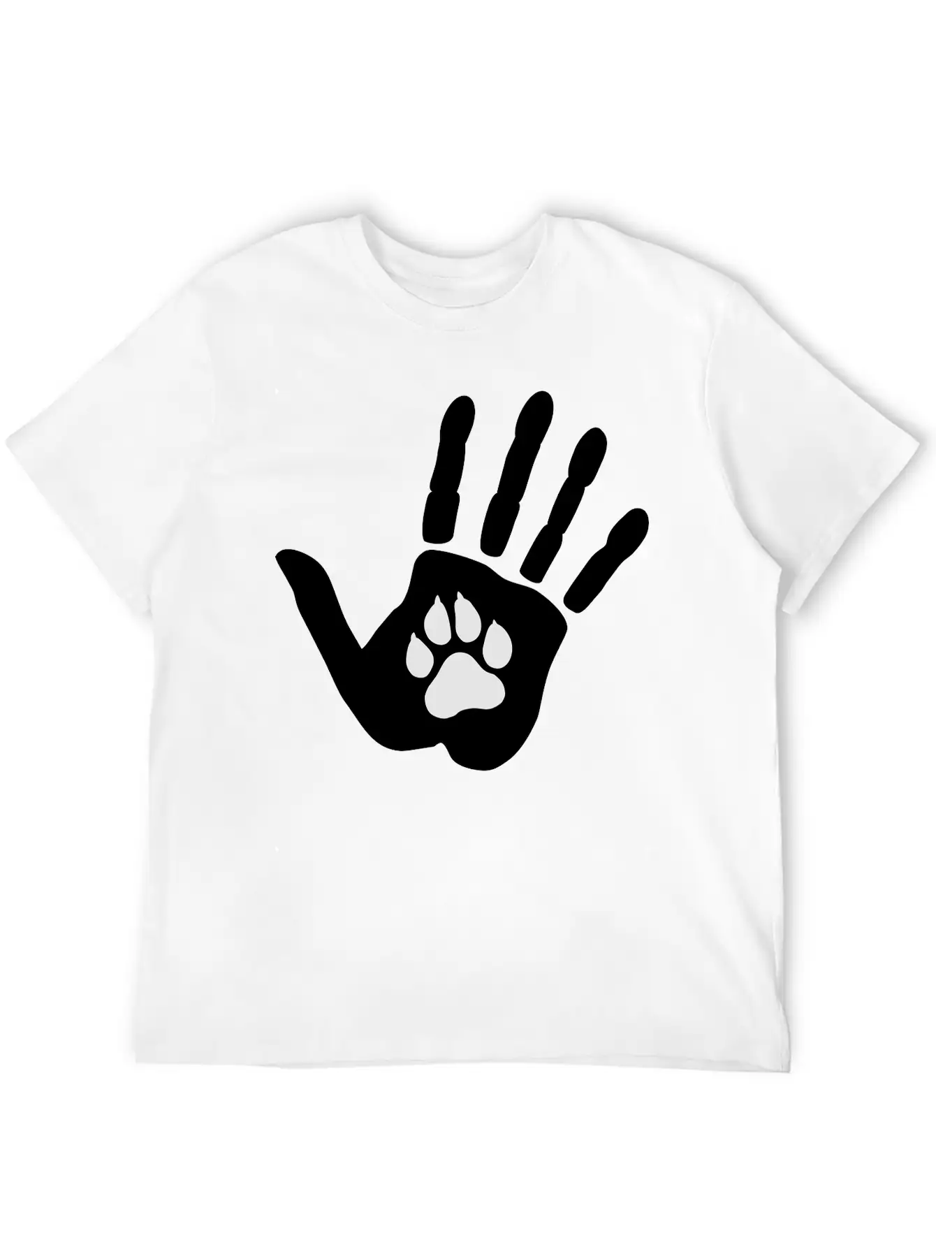 Hand And Dog Paw, 2 Colors Essential Cotton Tee For Daily Outfits – Unisex Style