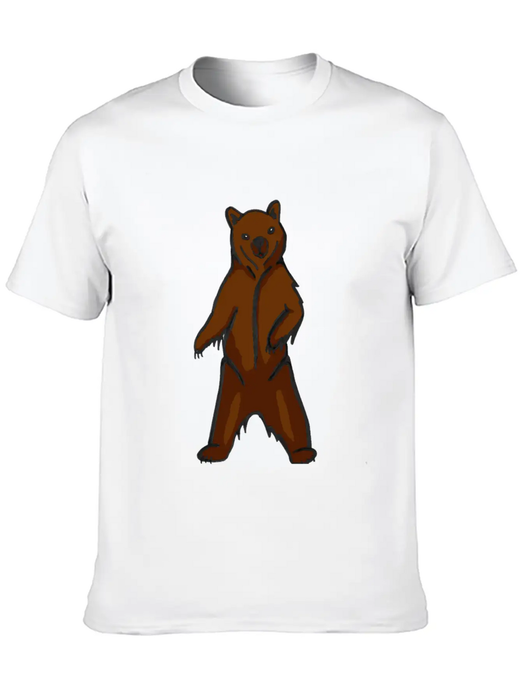 Hand-drawn Brown Grizzly Bear Art Classic Cotton Tee – Unisex Comfort For Any Season