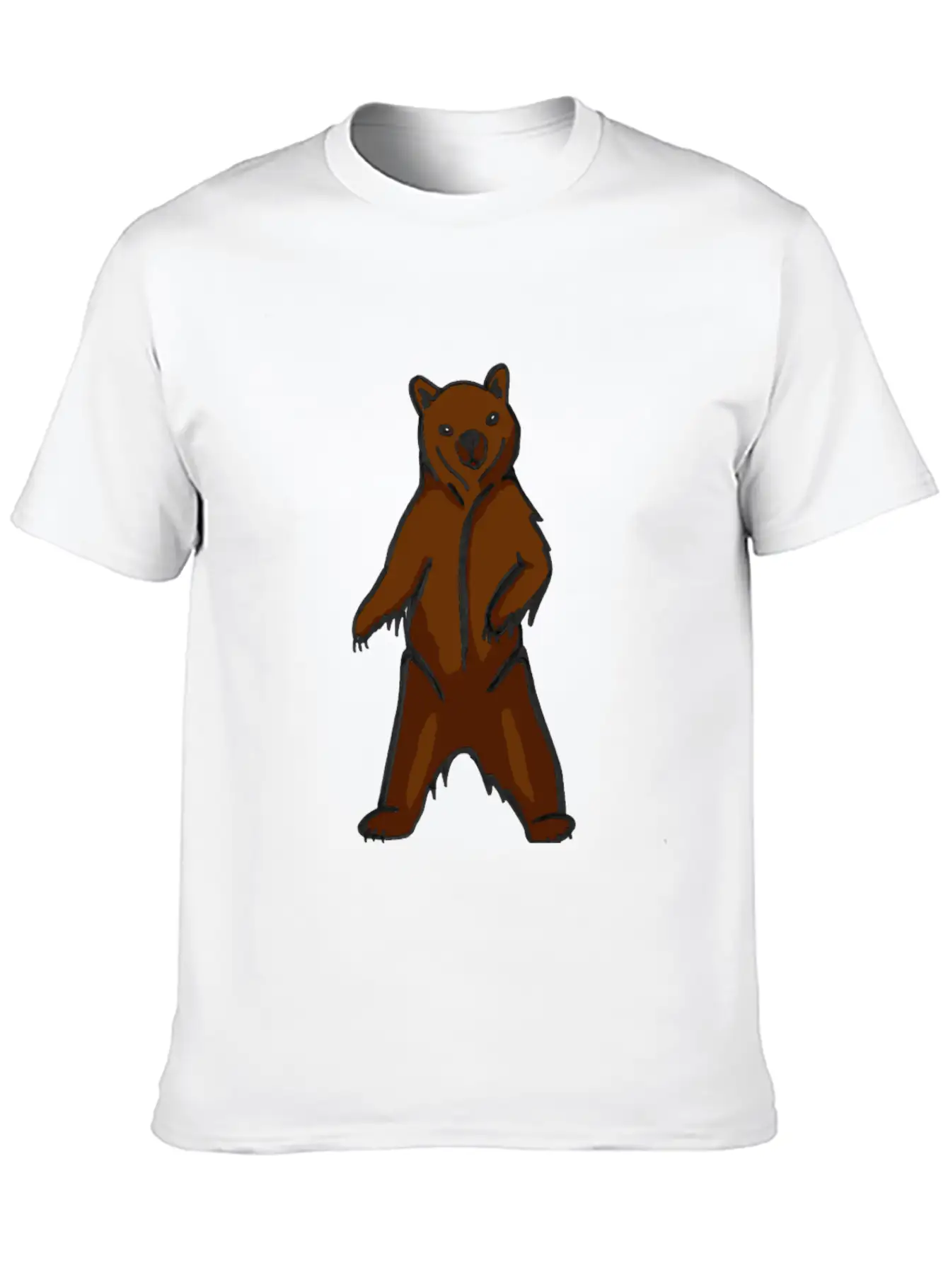 Hand-drawn Brown Grizzly Bear Art Classic Cotton Tee – Unisex Comfort For Any Season