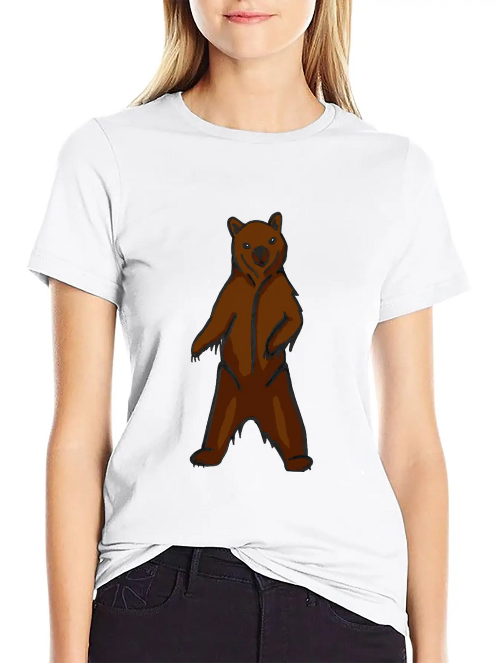 Hand-drawn Brown Grizzly Bear Art Classic Cotton Tee – Unisex Comfort For Any Season