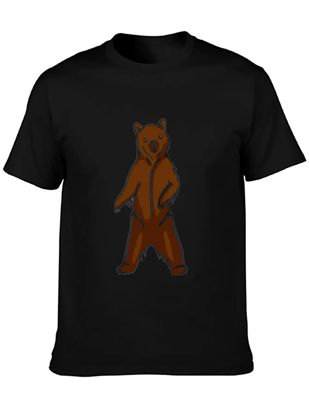 Hand-drawn Brown Grizzly Bear Art Classic Cotton Tee – Unisex Comfort For Any Season
