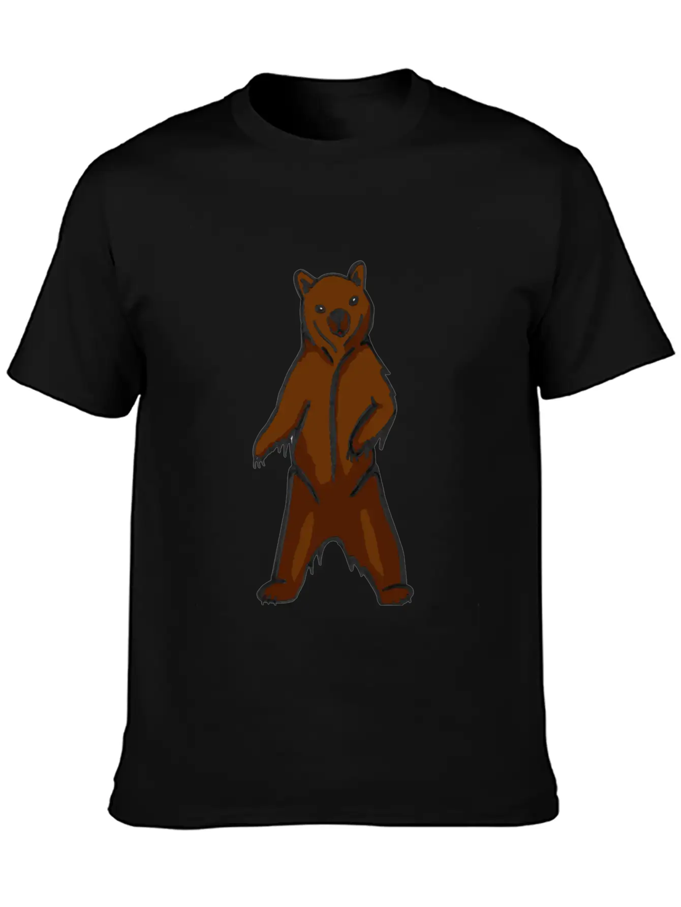 Hand-drawn Brown Grizzly Bear Art Classic Cotton Tee – Unisex Comfort For Any Season