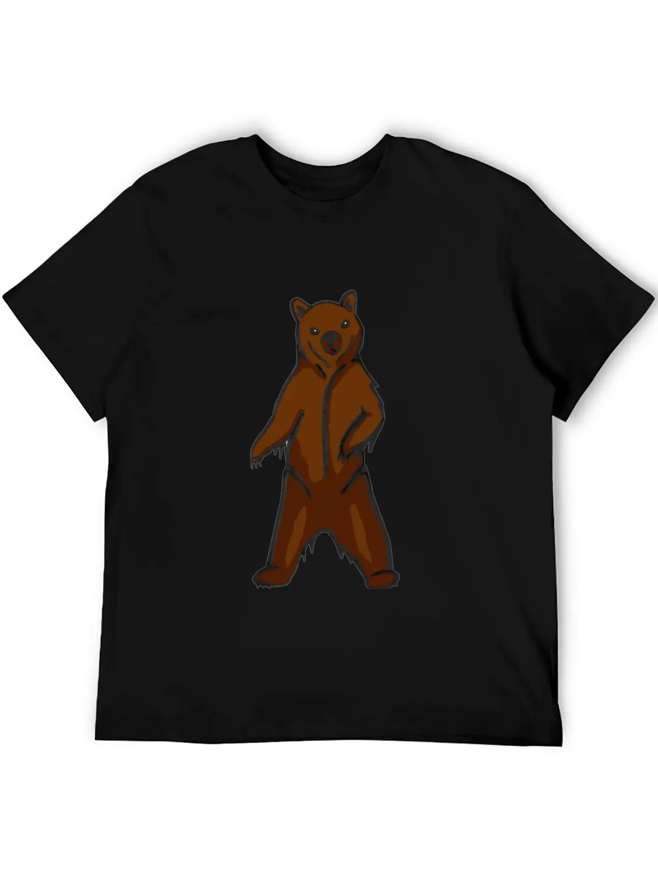 Hand-drawn Brown Grizzly Bear Art Classic Cotton Tee – Unisex Comfort For Any Season