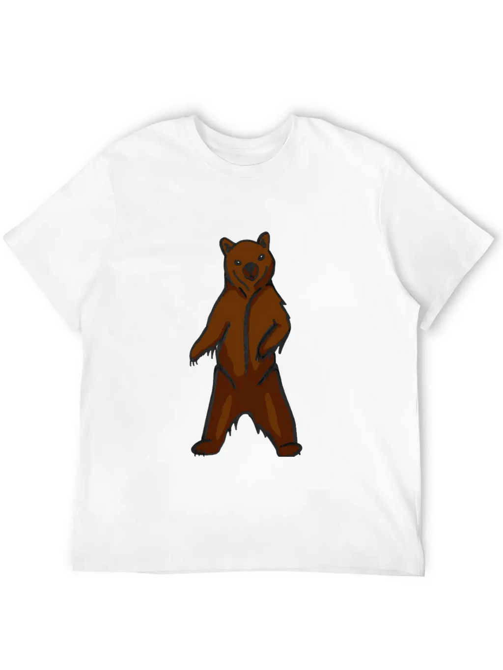 Hand-drawn Brown Grizzly Bear Art Classic Cotton Tee – Unisex Comfort For Any Season