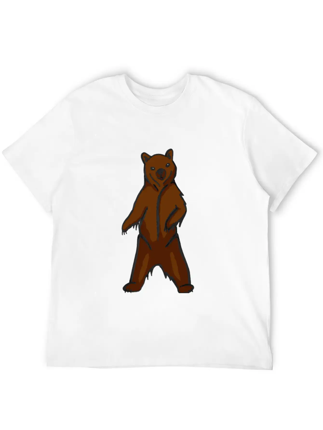 Hand-drawn Brown Grizzly Bear Art Classic Cotton Tee – Unisex Comfort For Any Season