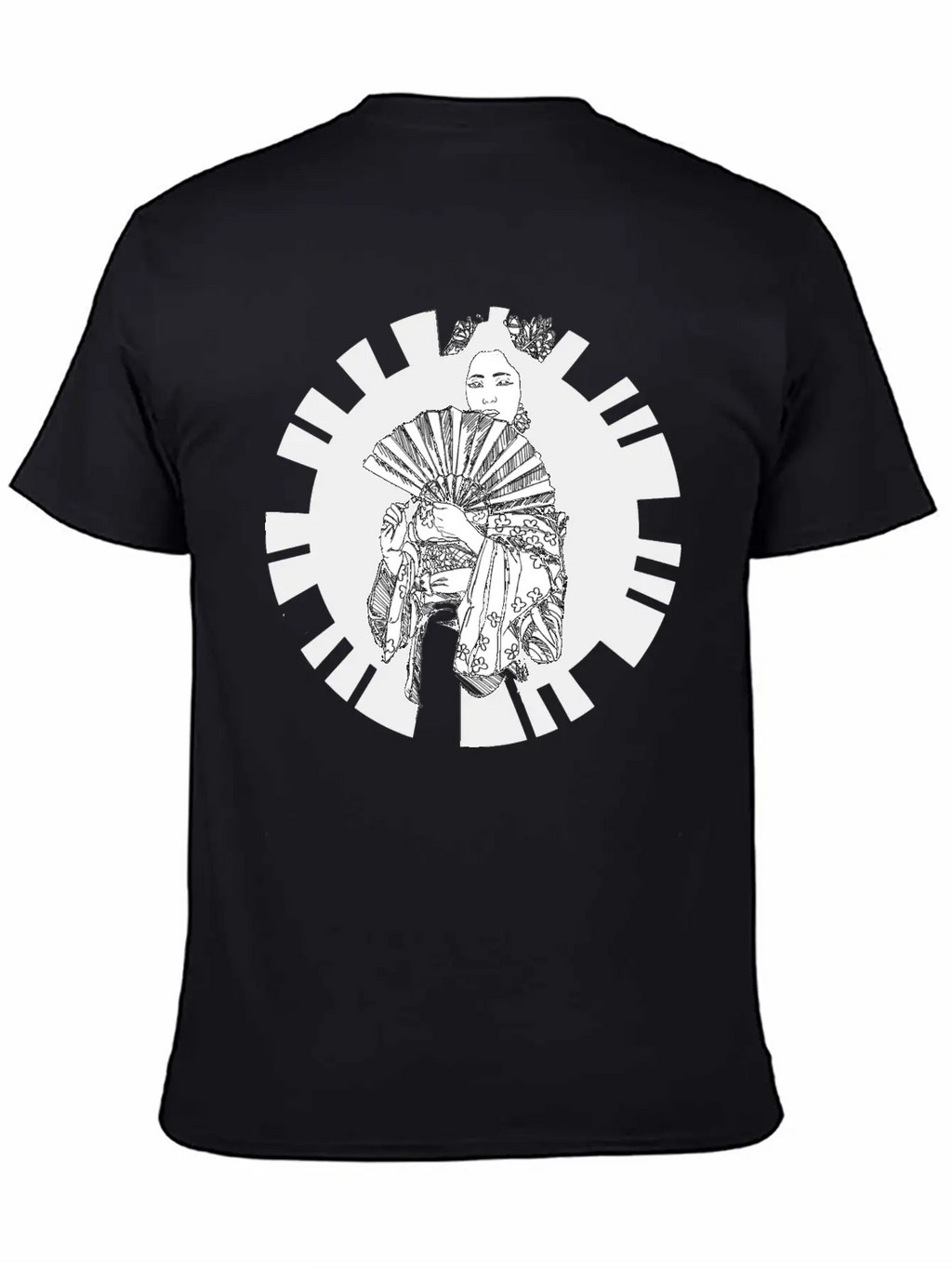 Hand Drawn Geisha With Flower, Japan Art Relaxed Everyday Tee – Lightweight And Durable Cotton