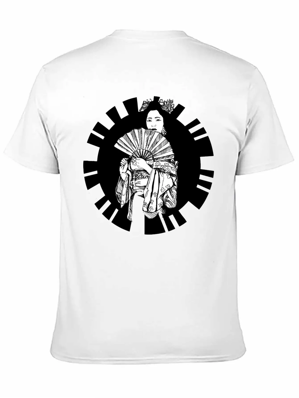 Hand Drawn Geisha With Flower, Japan Art Relaxed Everyday Tee – Lightweight And Durable Cotton
