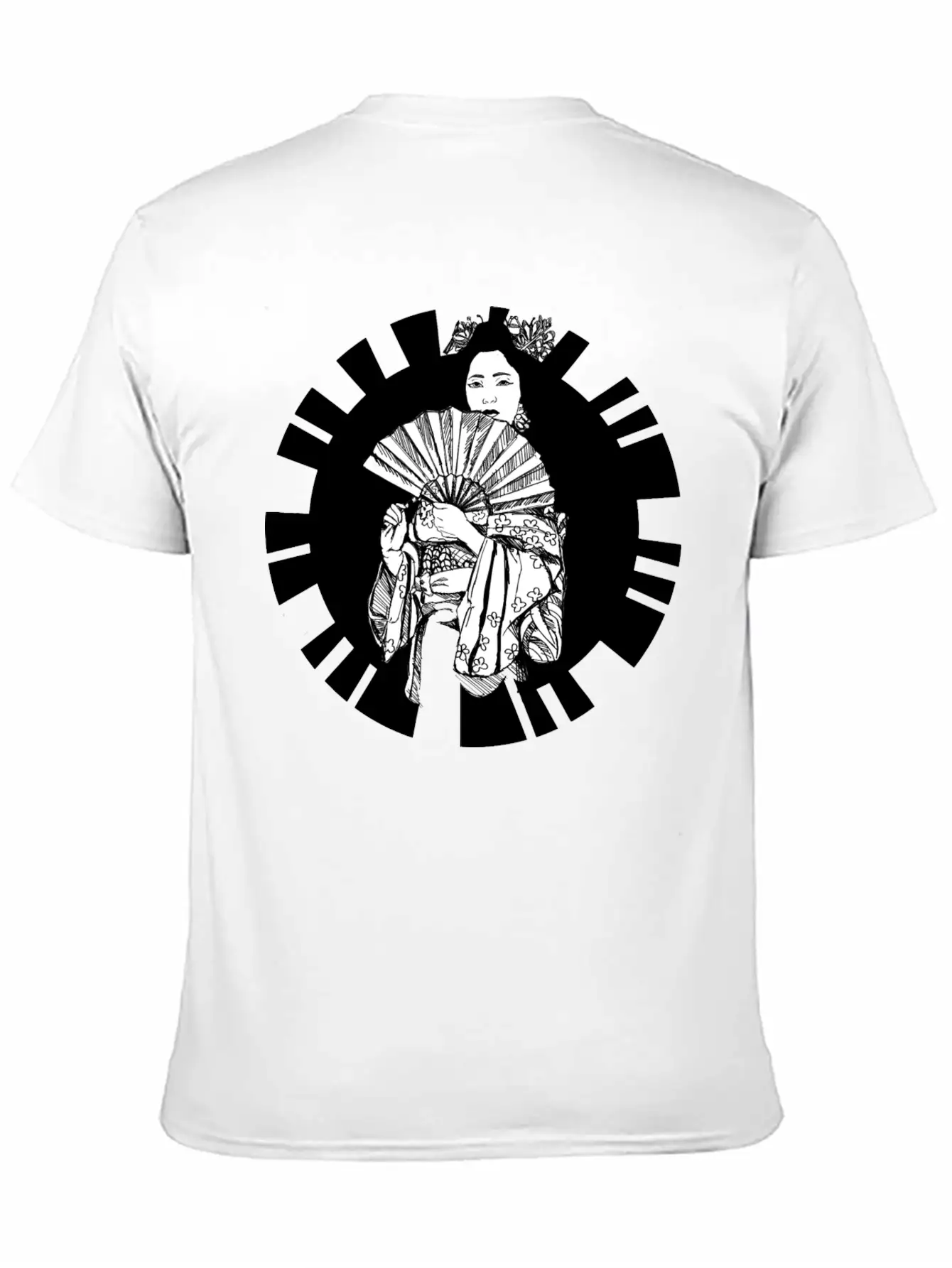 Hand Drawn Geisha With Flower, Japan Art Relaxed Everyday Tee – Lightweight And Durable Cotton