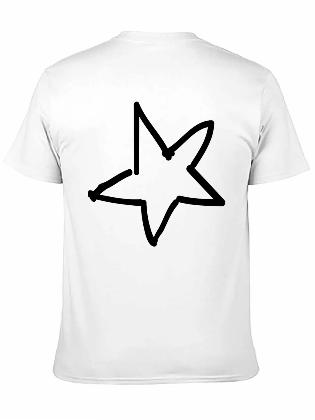 Hand Drawn Star Essential Cotton Tee For Daily Outfits – Unisex Style