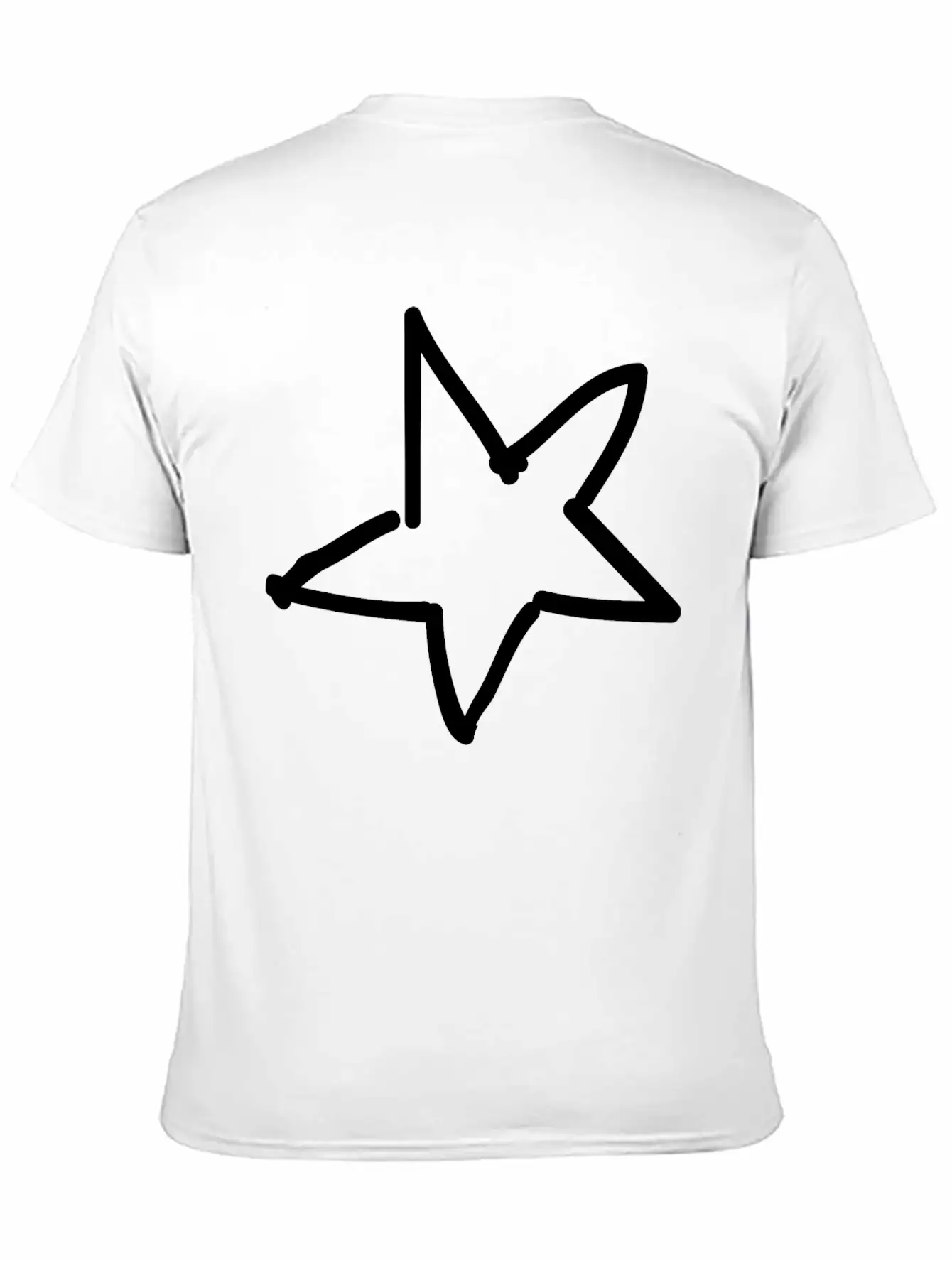 Hand Drawn Star Essential Cotton Tee For Daily Outfits – Unisex Style